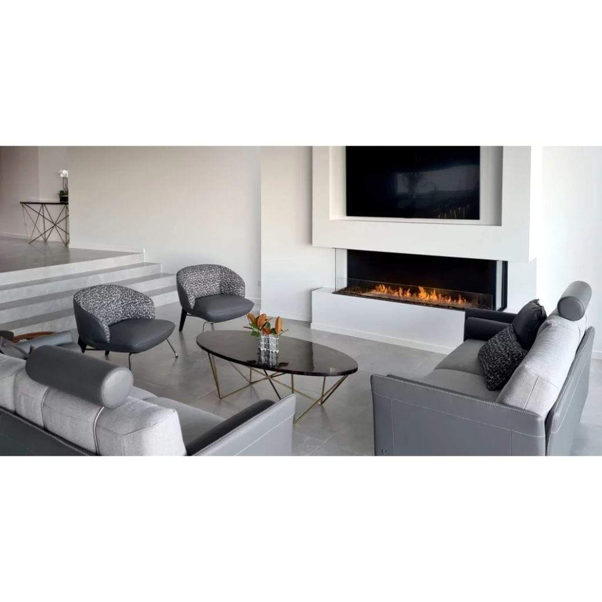 EcoSmart Fire 89" Flex 86BY Bay Ethanol Fireplace Insert with Adjustable Flame and Zero Clearance Design by Mad Design Group