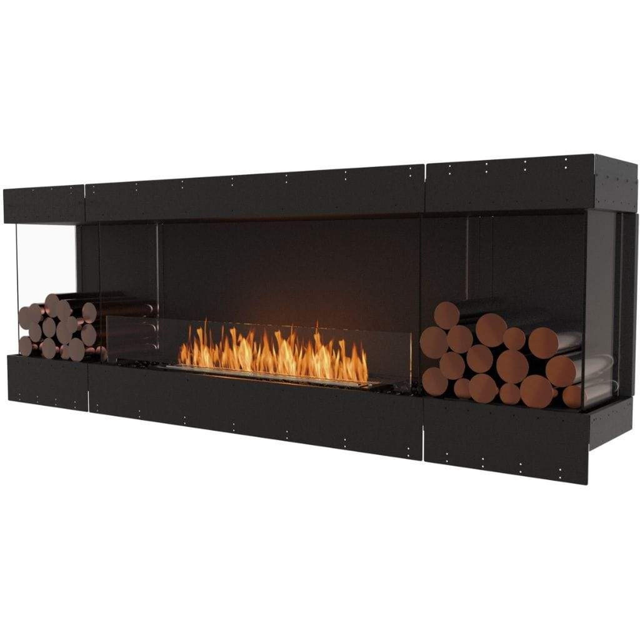 EcoSmart Fire 89" Flex 86BY Bay Ethanol Fireplace Insert with Decorative Box and Adjustable Flame by Mad Design Group