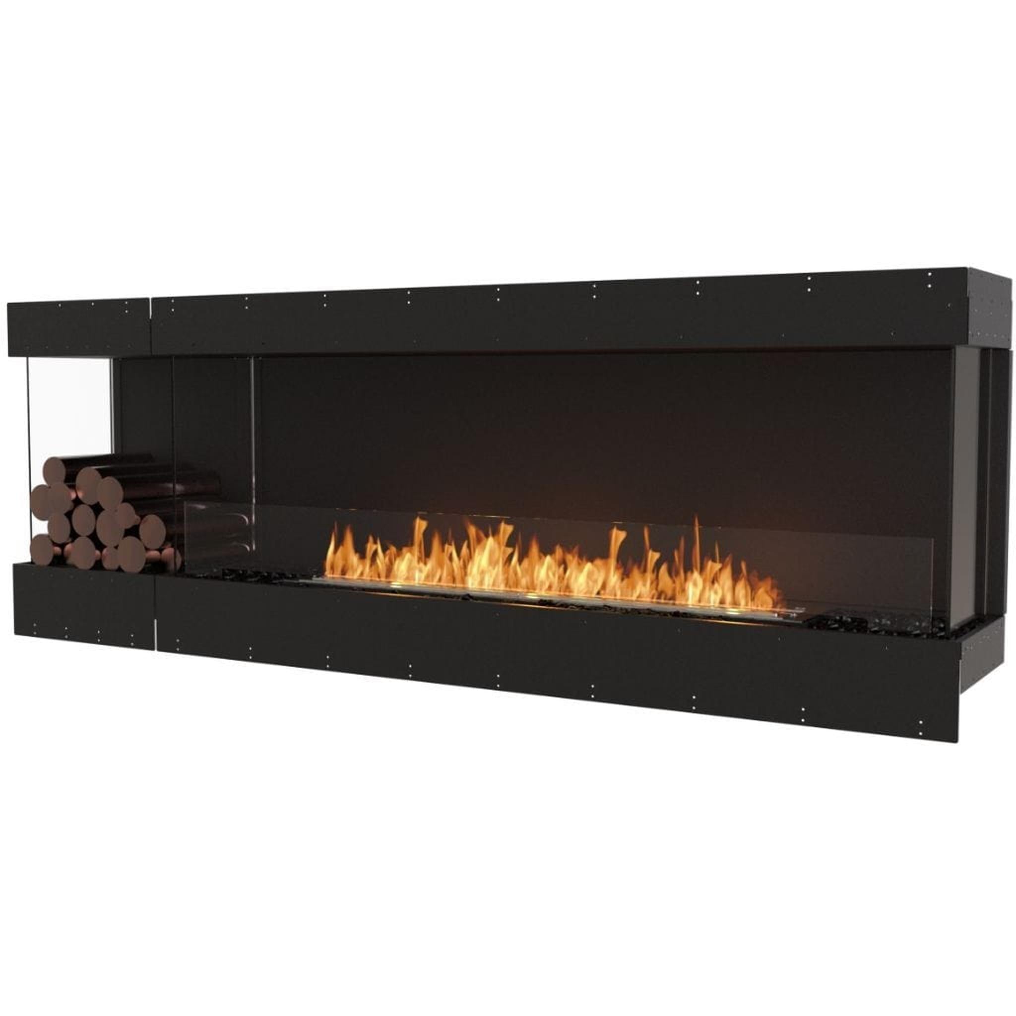 EcoSmart Fire 89" Flex 86BY Bay Ethanol Fireplace Insert with Decorative Box and Adjustable Flame by Mad Design Group