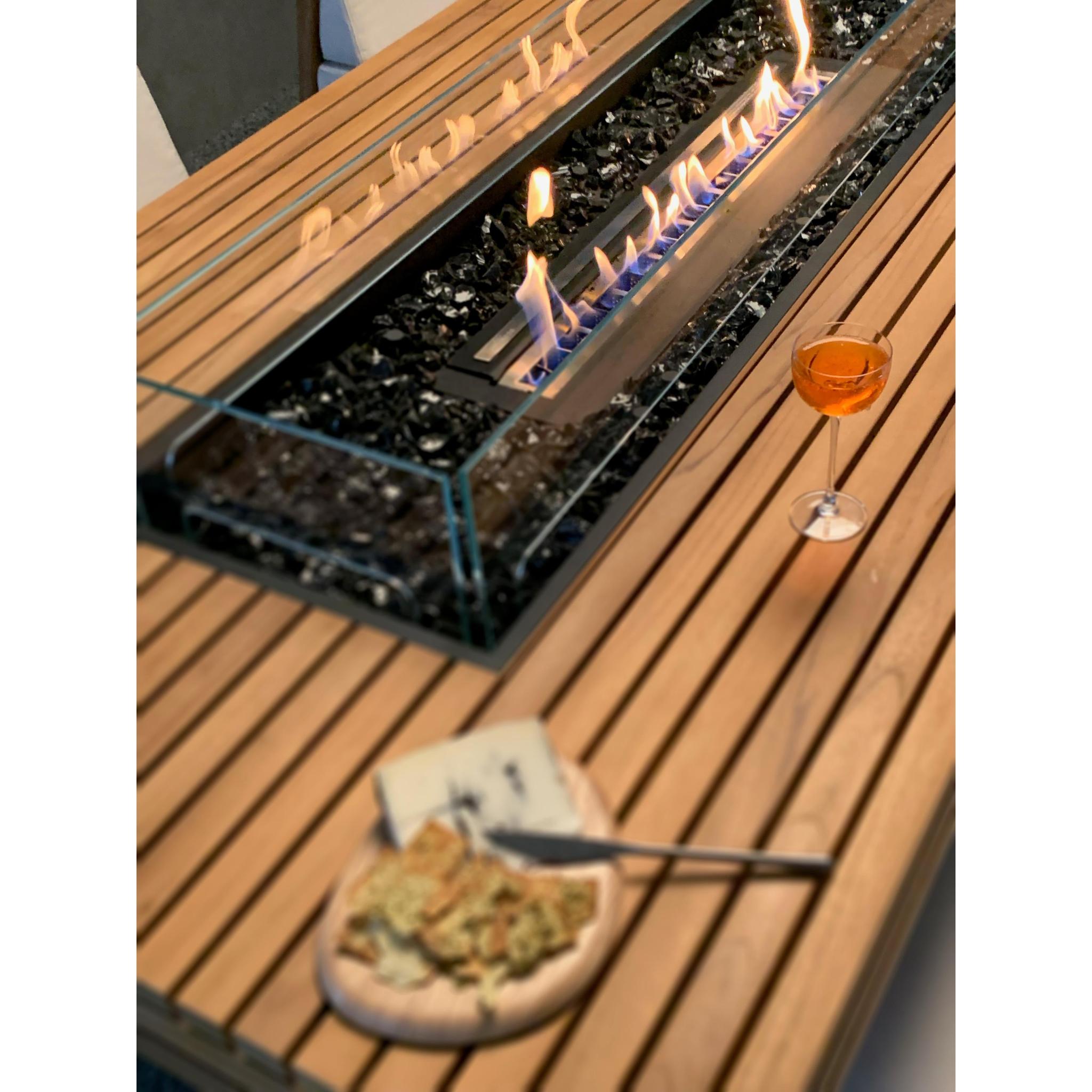 EcoSmart Fire 89" Gin 90 Bar Height Fire Pit Table with Ethanol Burner – Handcrafted Concrete Design by Mad Design Group