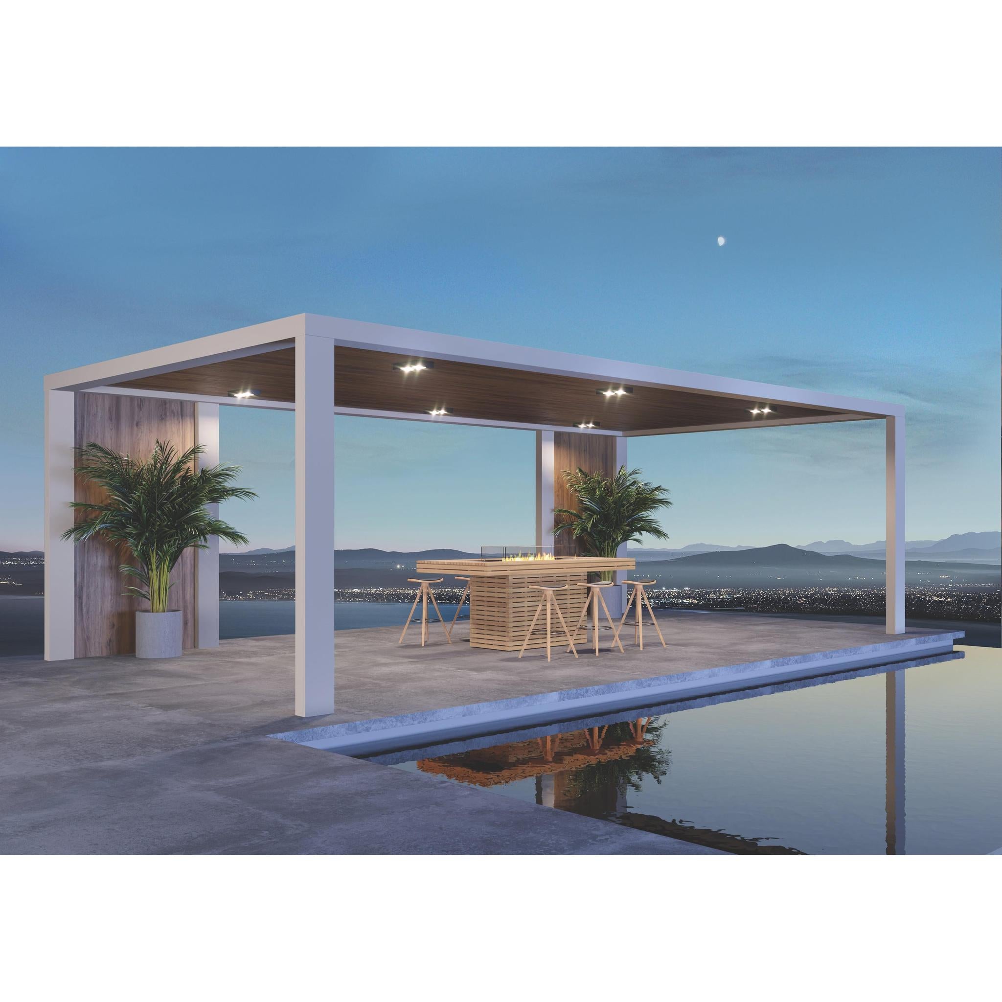 EcoSmart Fire 89" Gin 90 Bar Height Fire Pit Table with Ethanol Burner – Handcrafted Concrete Design by Mad Design Group