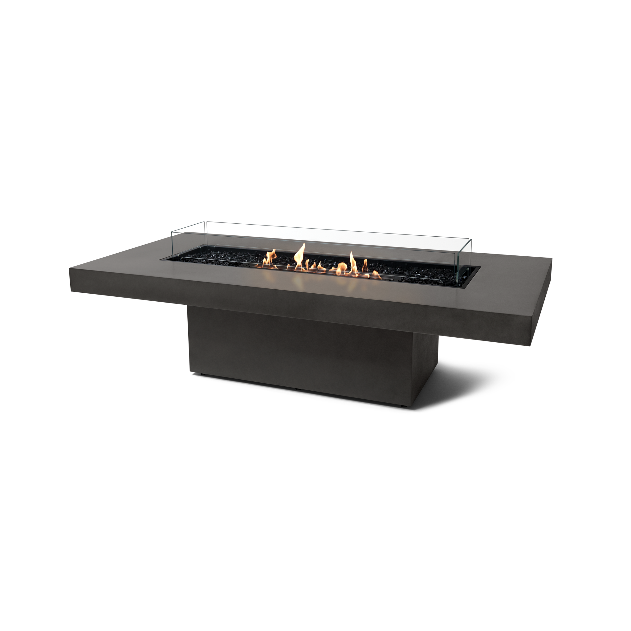 EcoSmart Fire 89" Gin 90 Chat Height Fire Pit Table with Ethanol Burner – Handcrafted Concrete Design by Mad Design Group