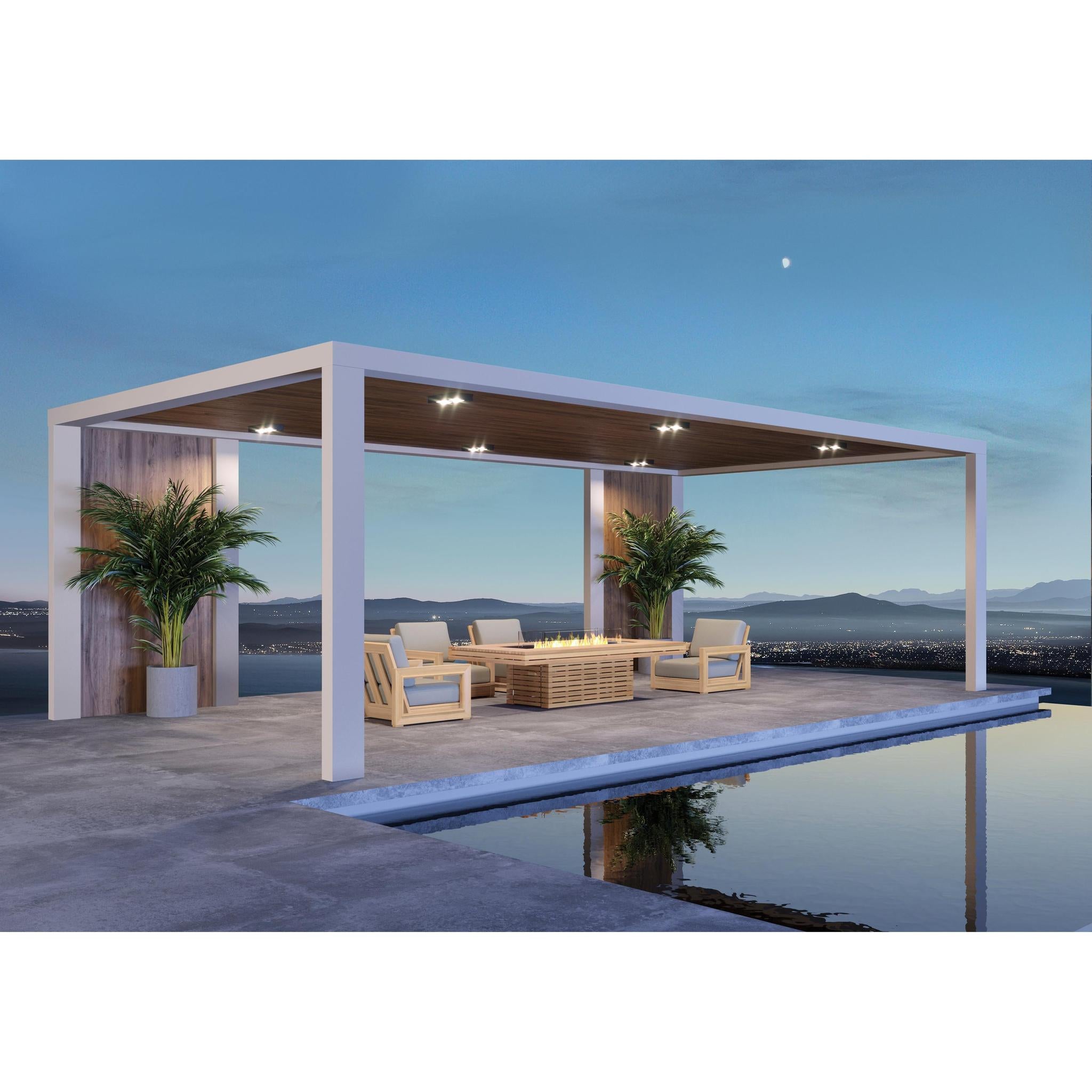EcoSmart Fire 89" Gin 90 Chat Height Fire Pit Table with Ethanol Burner – Handcrafted Concrete Design by Mad Design Group