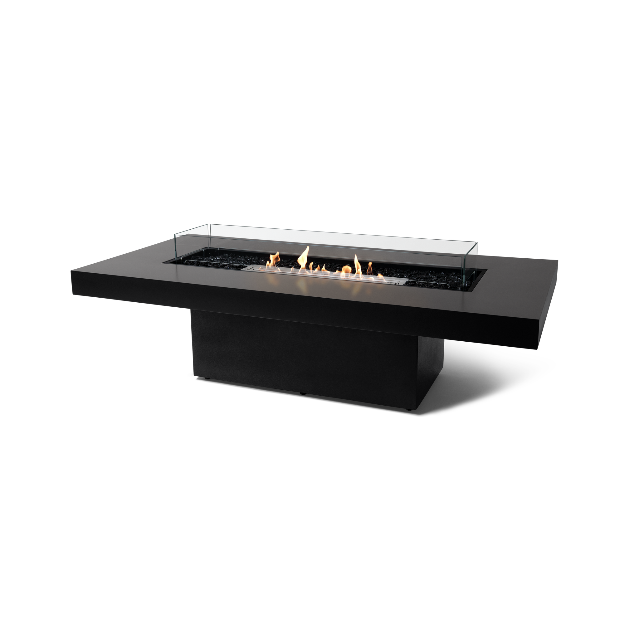 EcoSmart Fire 89" Gin 90 Chat Height Fire Pit Table with Ethanol Burner – Handcrafted Concrete Design by Mad Design Group
