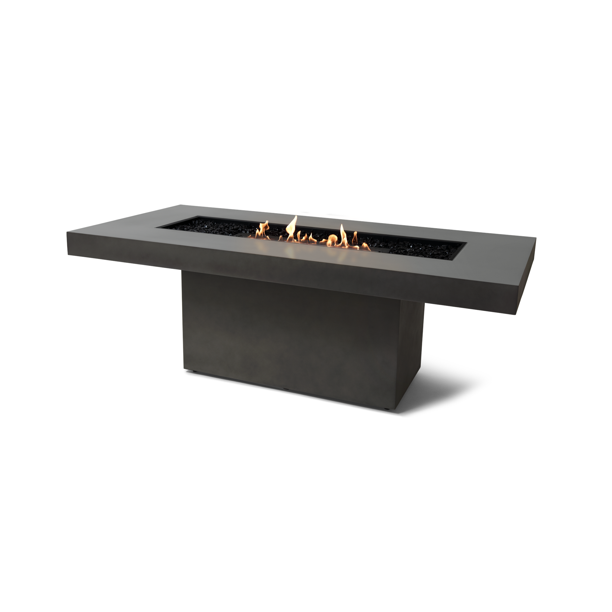 EcoSmart Fire 89" Gin 90 Dining Height Fire Pit Table with Ethanol Burner – Handcrafted Concrete Design by Mad Design Group