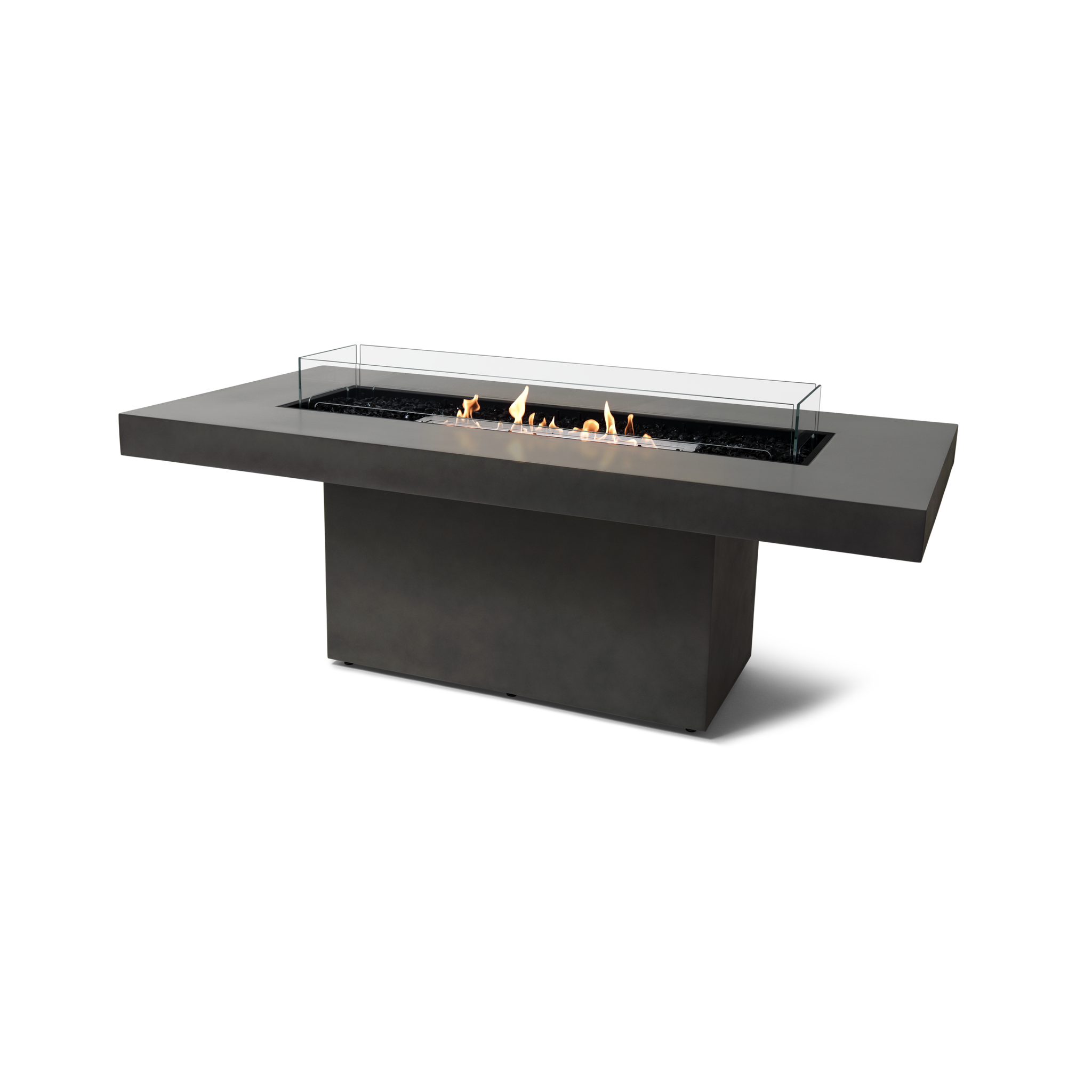 EcoSmart Fire 89" Gin 90 Dining Height Fire Pit Table with Ethanol Burner – Handcrafted Concrete Design by Mad Design Group