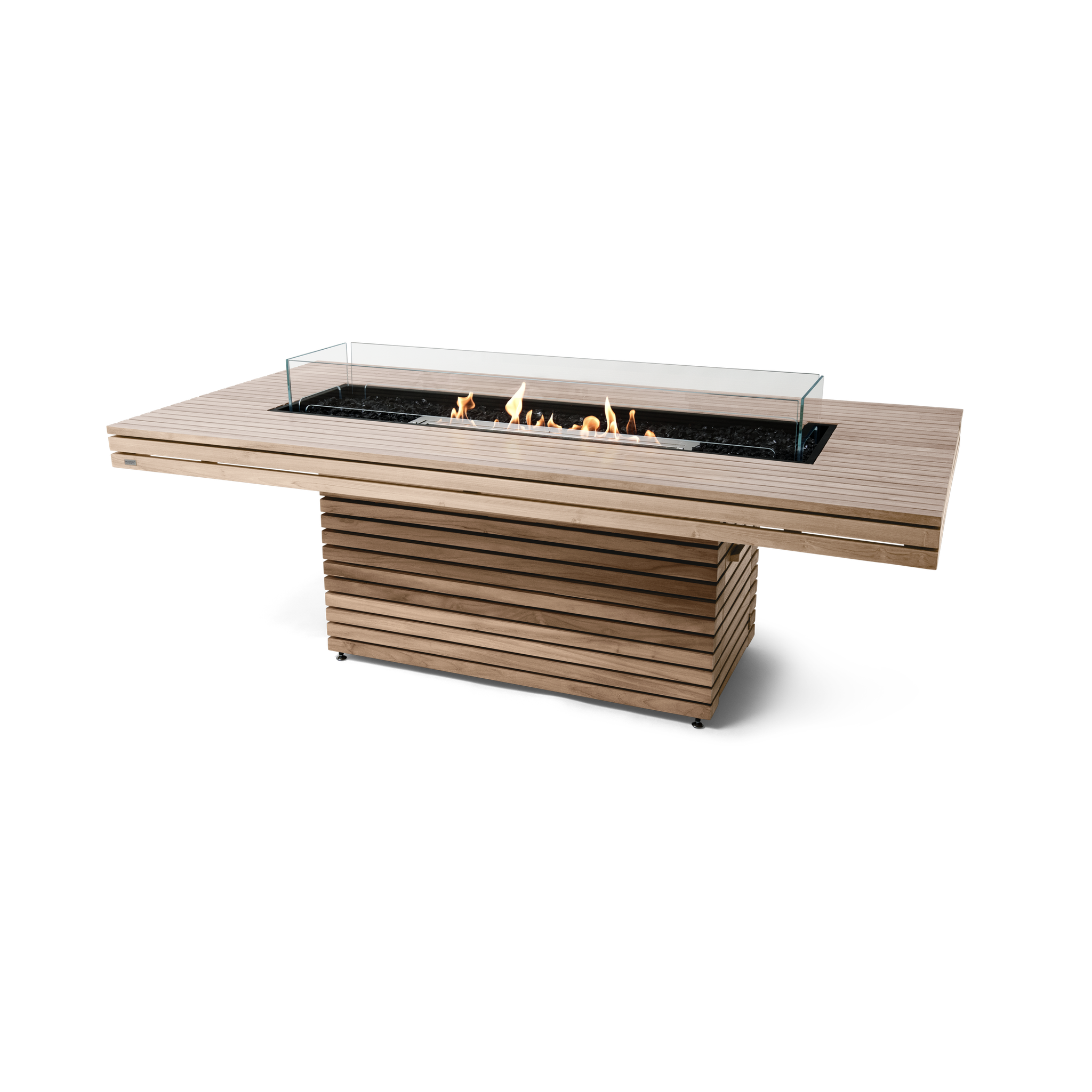 EcoSmart Fire 89" Gin 90 Dining Height Fire Pit Table with Ethanol Burner – Handcrafted Concrete Design by Mad Design Group