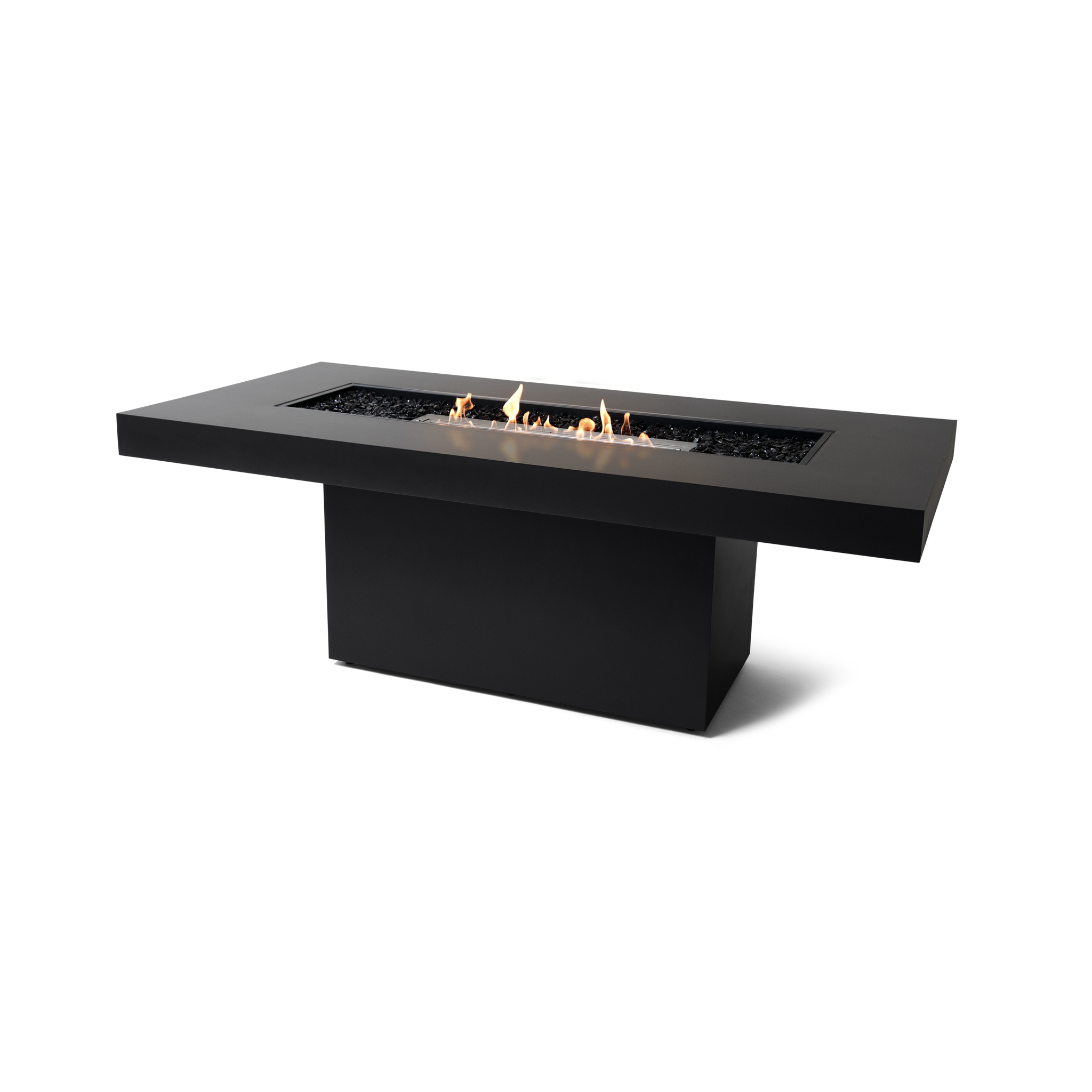 EcoSmart Fire 89" Gin 90 Dining Height Fire Pit Table with Ethanol Burner – Handcrafted Concrete Design by Mad Design Group