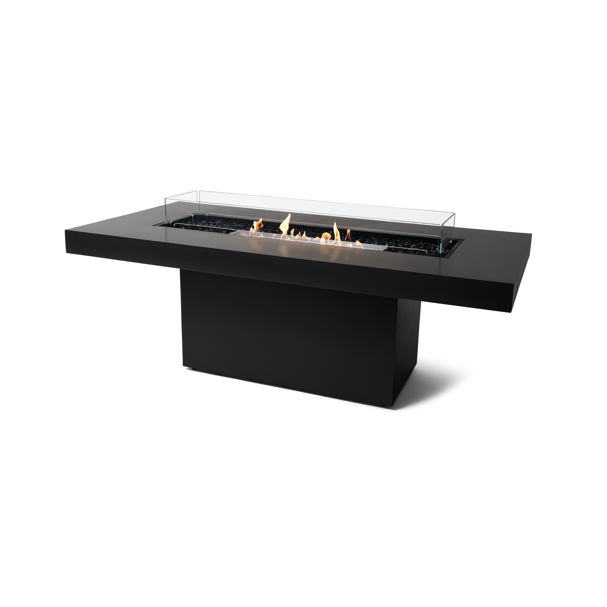 EcoSmart Fire 89" Gin 90 Dining Height Fire Pit Table with Ethanol Burner – Handcrafted Concrete Design by Mad Design Group