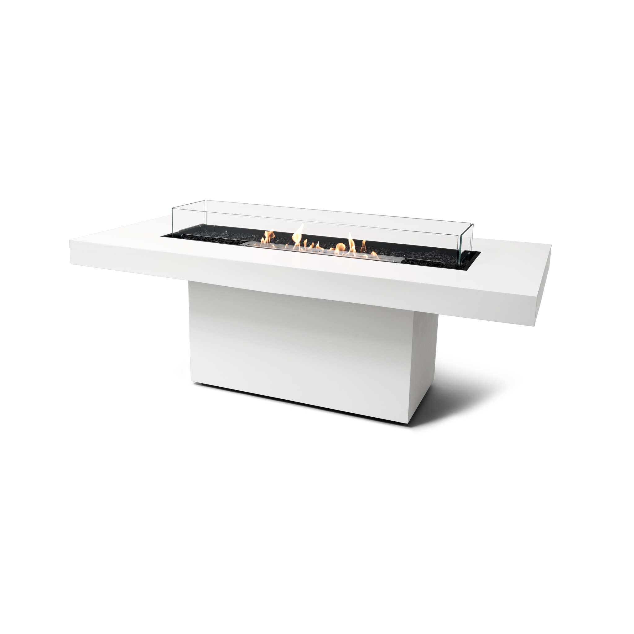 EcoSmart Fire 89" Gin 90 Dining Height Fire Pit Table with Ethanol Burner – Handcrafted Concrete Design by Mad Design Group