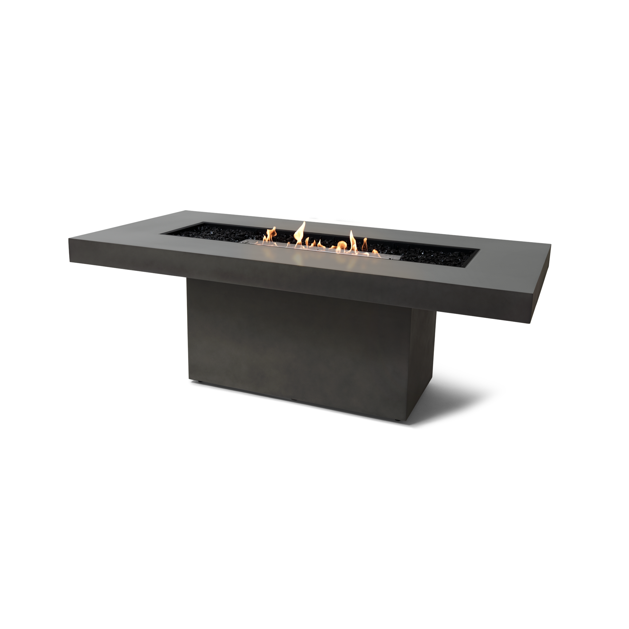 EcoSmart Fire 89" Gin 90 Dining Height Fire Pit Table with Ethanol Burner – Handcrafted Concrete Design by Mad Design Group