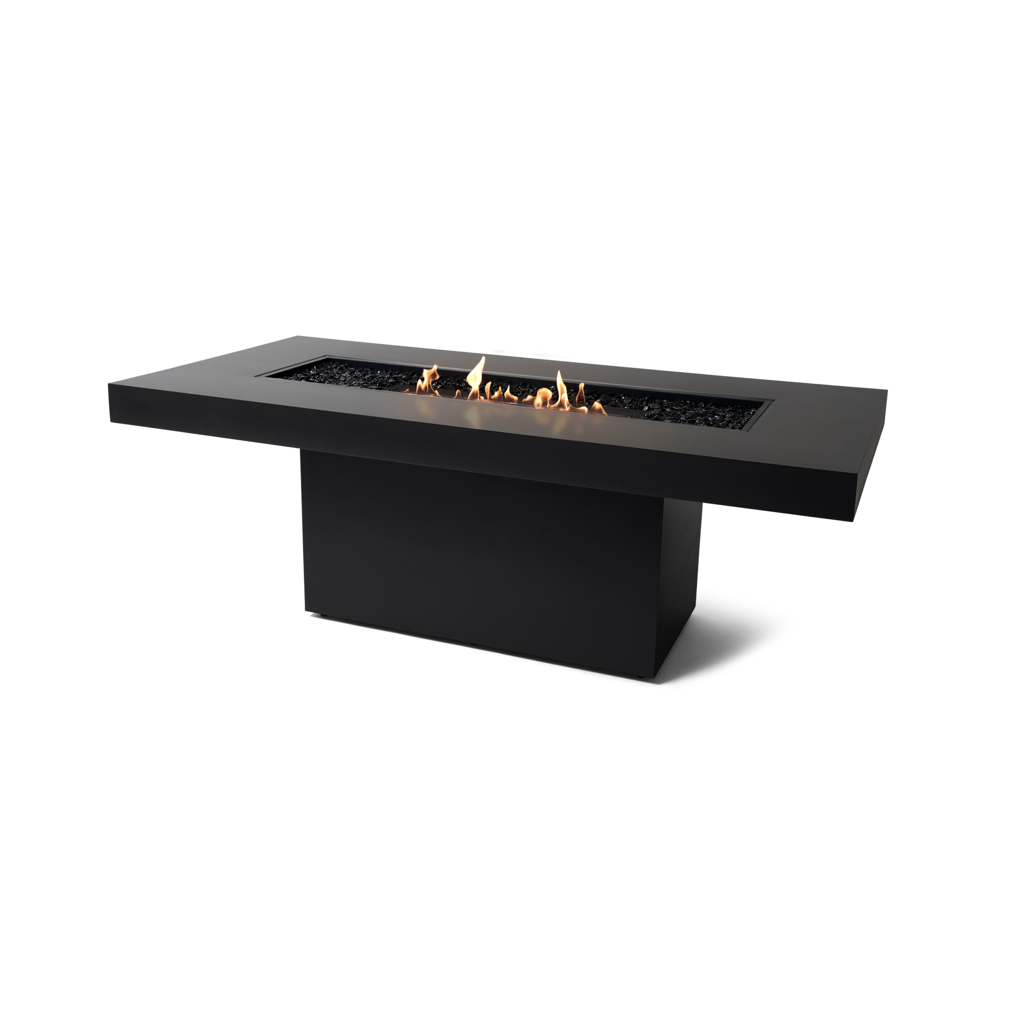 EcoSmart Fire 89" Gin 90 Dining Height Fire Pit Table with Ethanol Burner – Handcrafted Concrete Design by Mad Design Group
