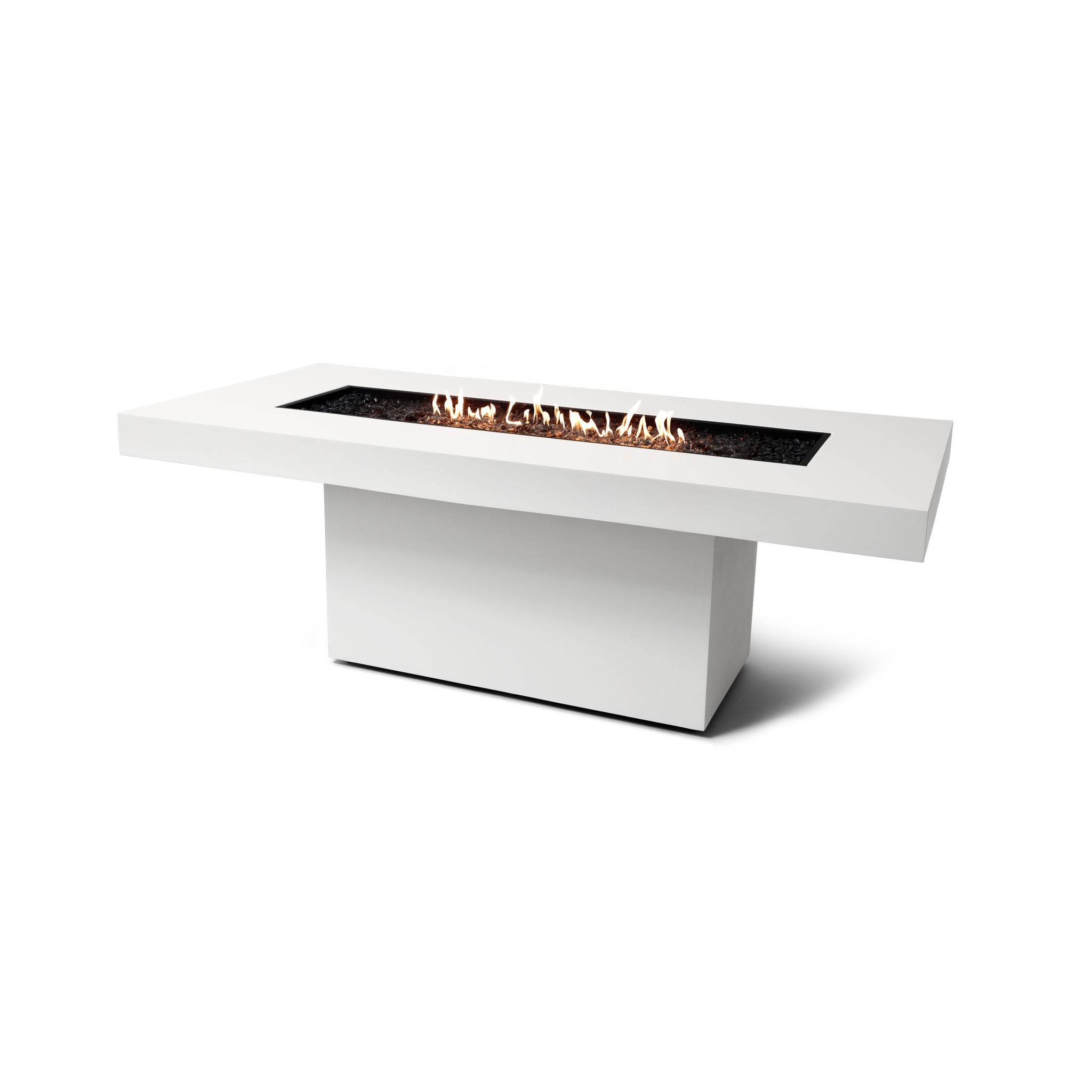 EcoSmart Fire 89" Gin 90 Dining Height Fire Pit Table with Gas LP/NG Burner – Black Stainless Steel Base by Mad Design Group