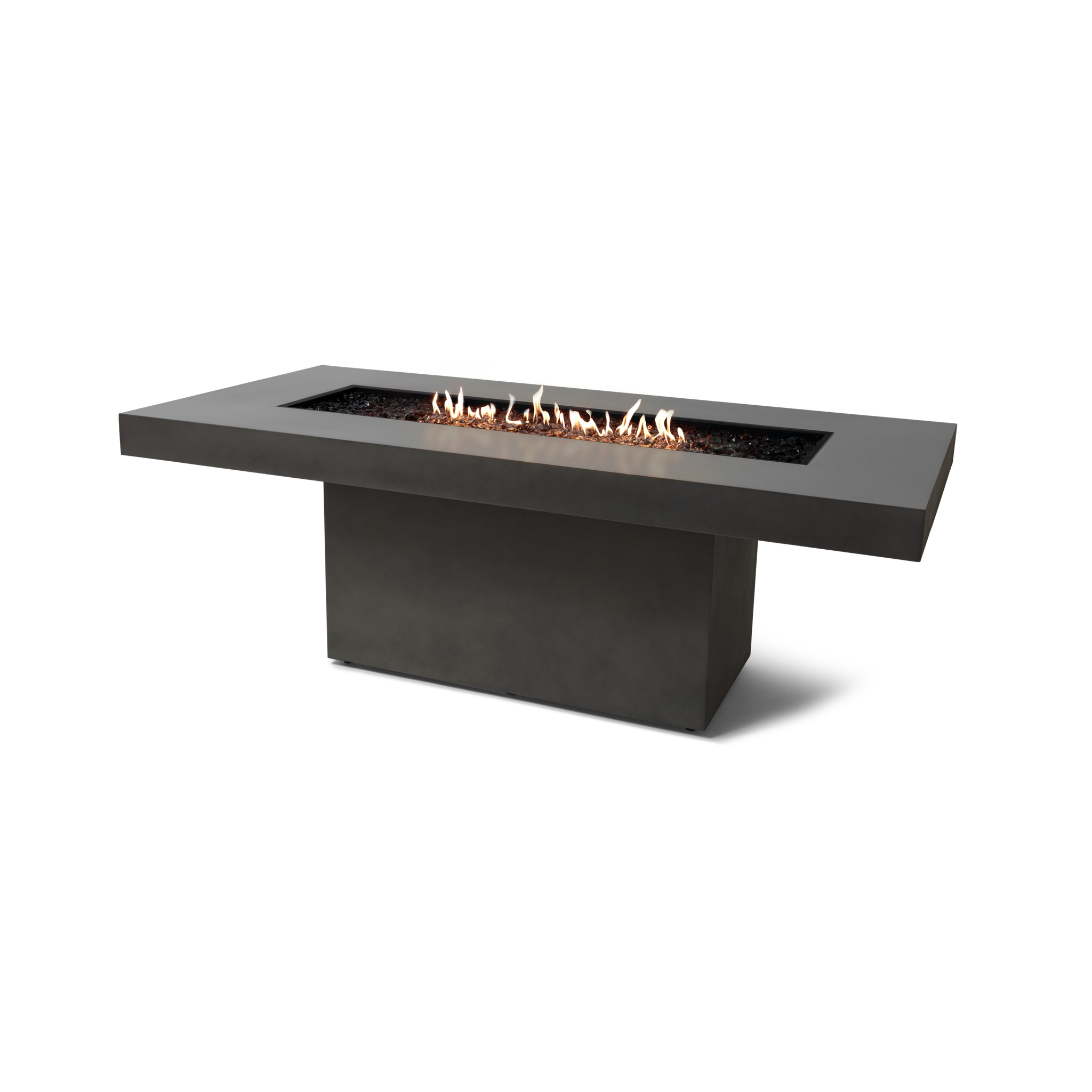 EcoSmart Fire 89" Gin 90 Dining Height Fire Pit Table with Gas LP/NG Burner – Black Stainless Steel Base by Mad Design Group