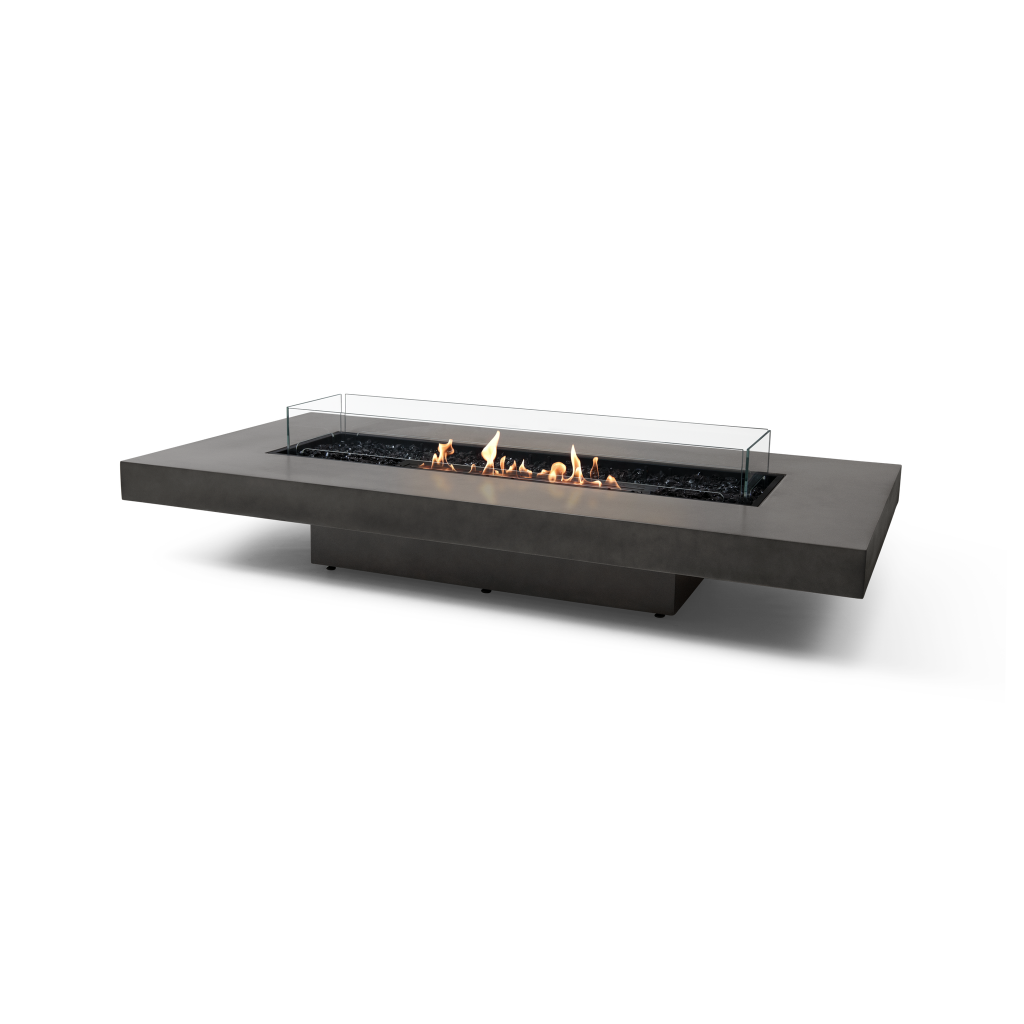 EcoSmart Fire 89" Gin 90 Low Height Fire Pit Table with Ethanol Burner – Handcrafted Concrete Design by Mad Design Group