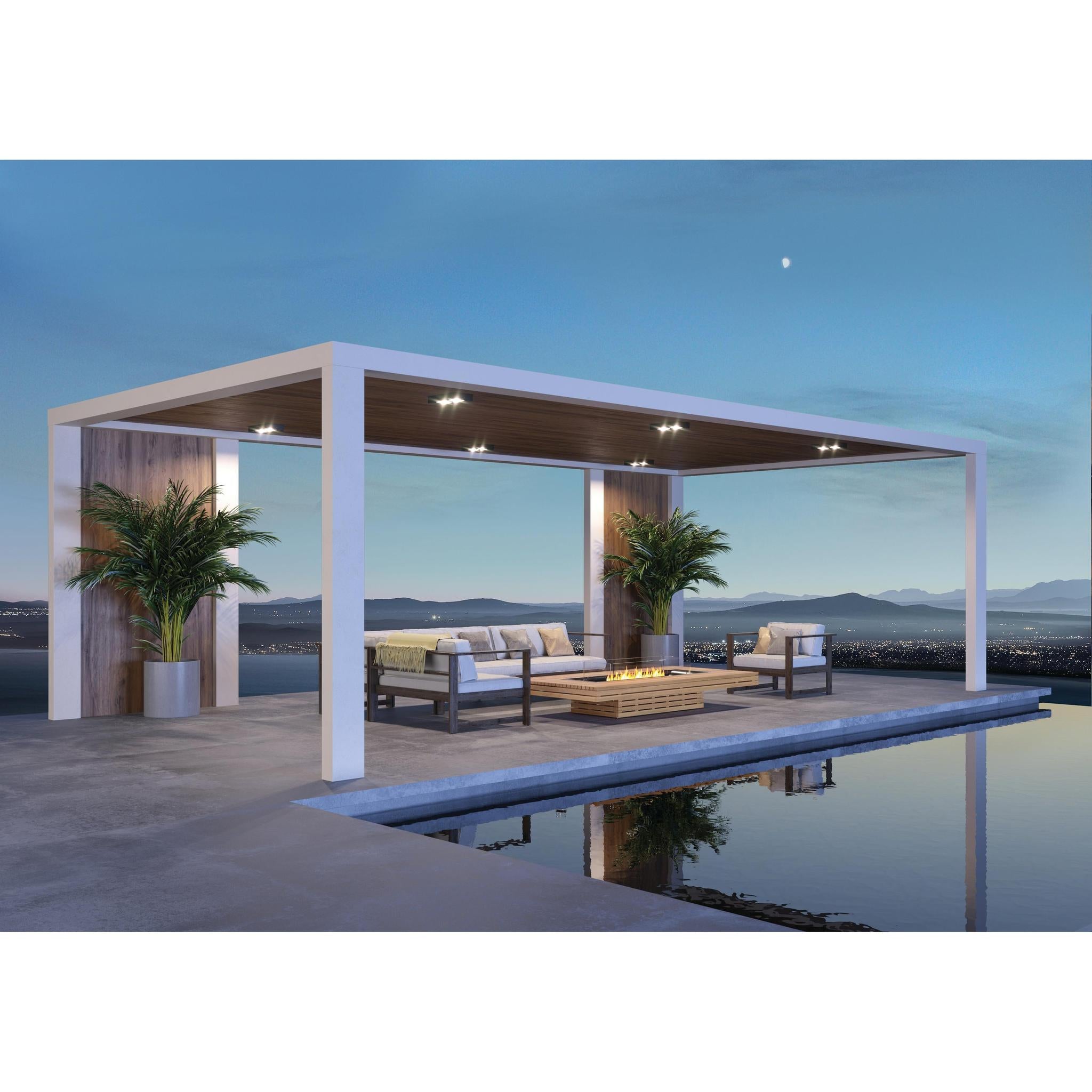 EcoSmart Fire 89" Gin 90 Low Height Fire Pit Table with Ethanol Burner – Handcrafted Concrete Design by Mad Design Group