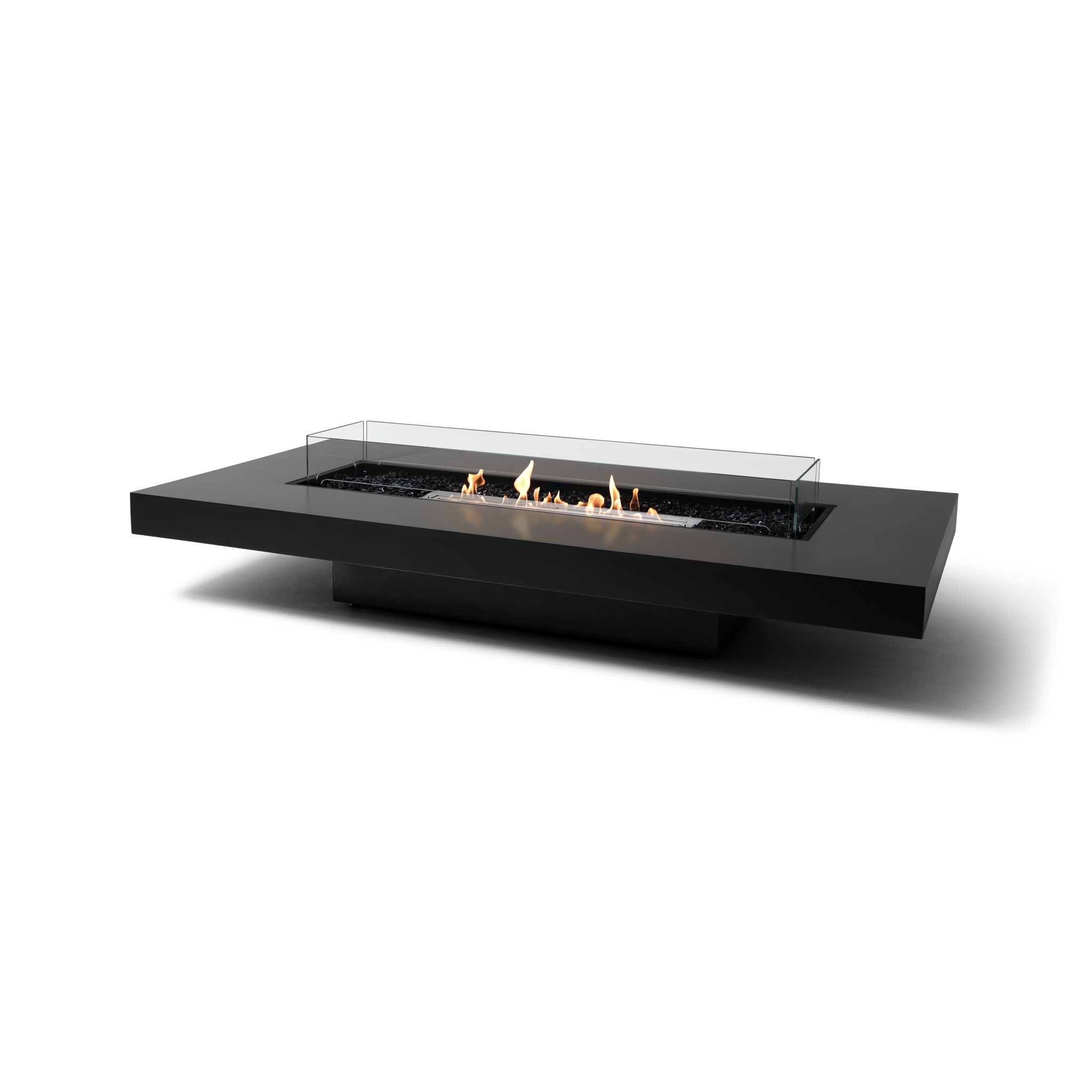 EcoSmart Fire 89" Gin 90 Low Height Fire Pit Table with Ethanol Burner – Handcrafted Concrete Design by Mad Design Group