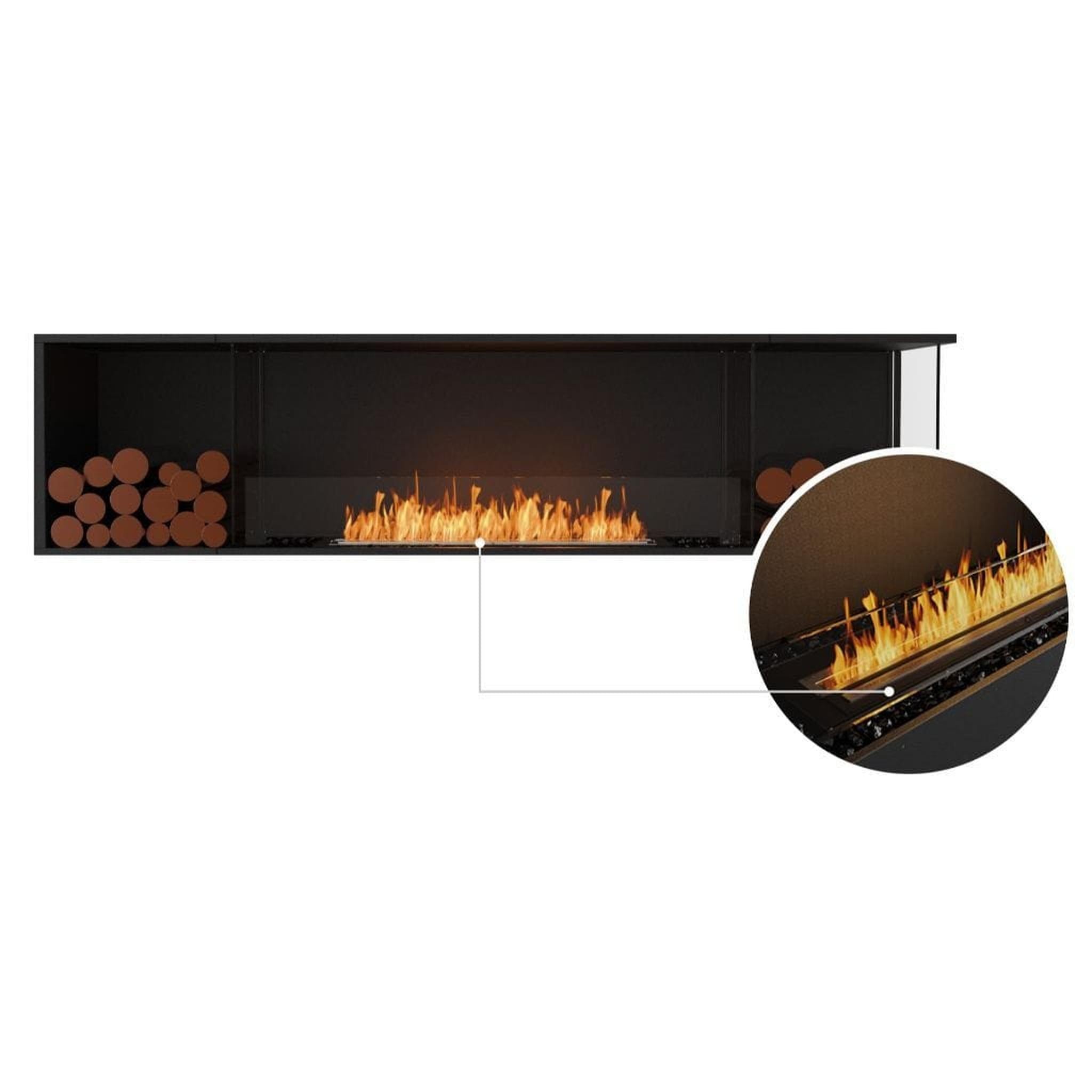 EcoSmart Fire Flex 86LC/86RC 91" Ethanol Fireplace Insert with Decorative Box and Adjustable Flame by Mad Design Group