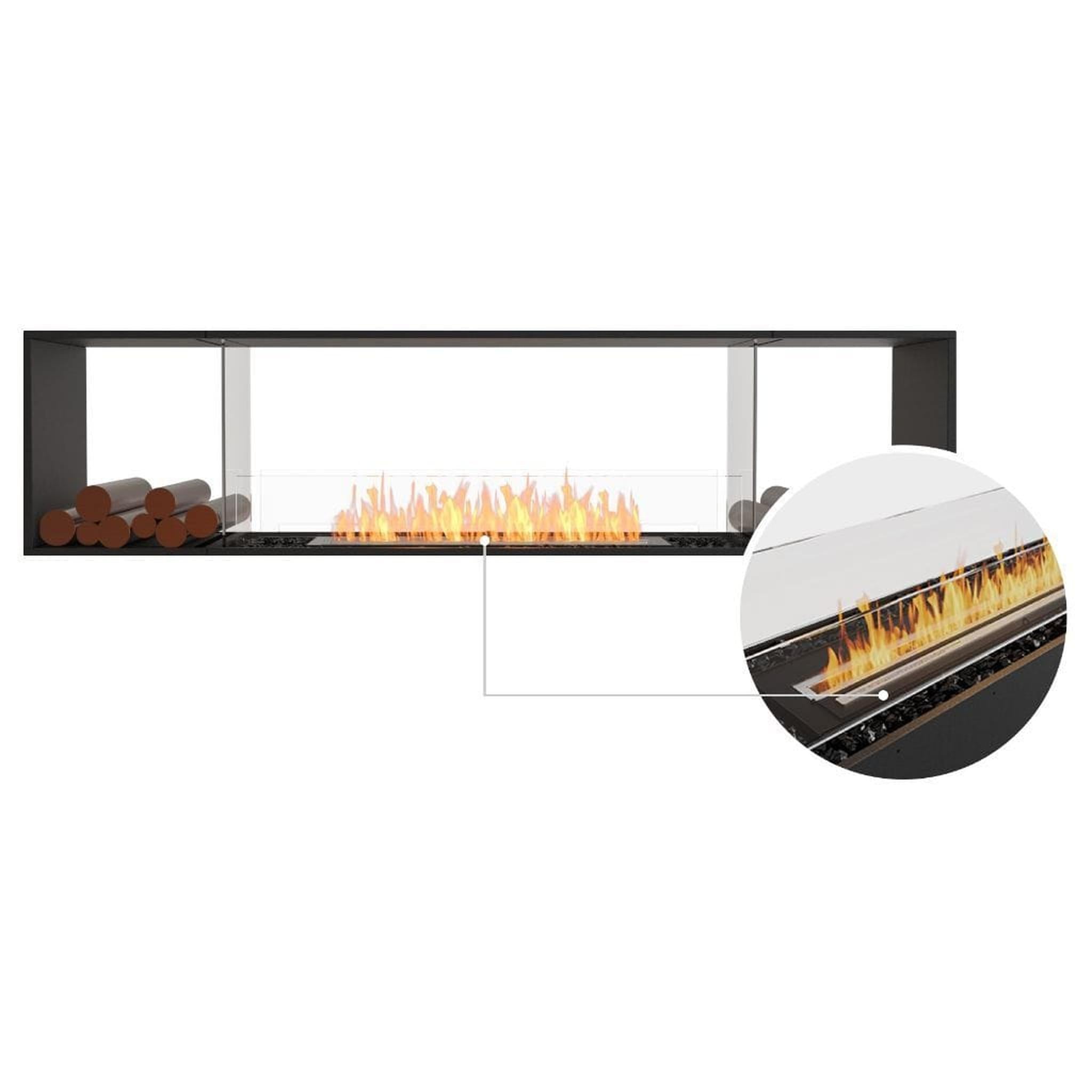 EcoSmart Fire 94" Flex 86DB Double Sided Ethanol Fireplace Insert with Decorative Box and Zero Clearance Design by Mad Design Group