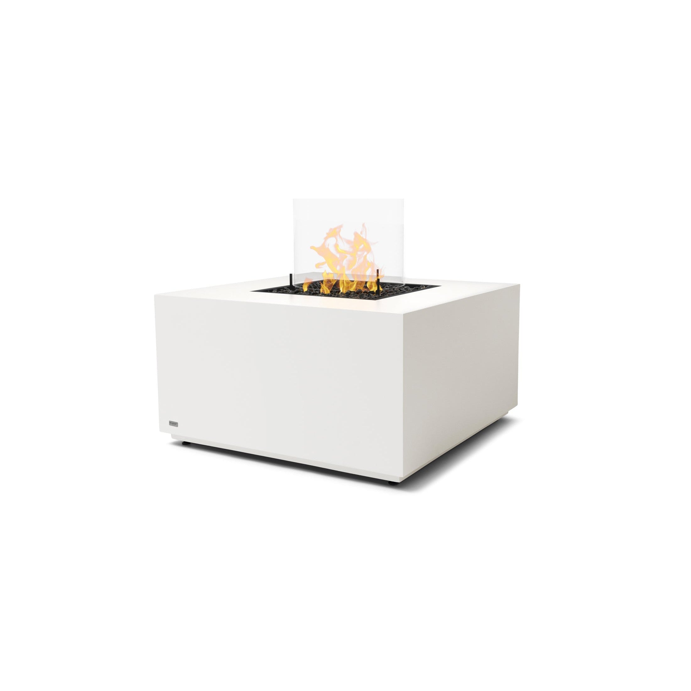 EcoSmart Fire Chaser 38" Bone Outdoor Fire Pit Table with Gas LP/NG Burner and Dual Glass Screen Options by Mad Design Group