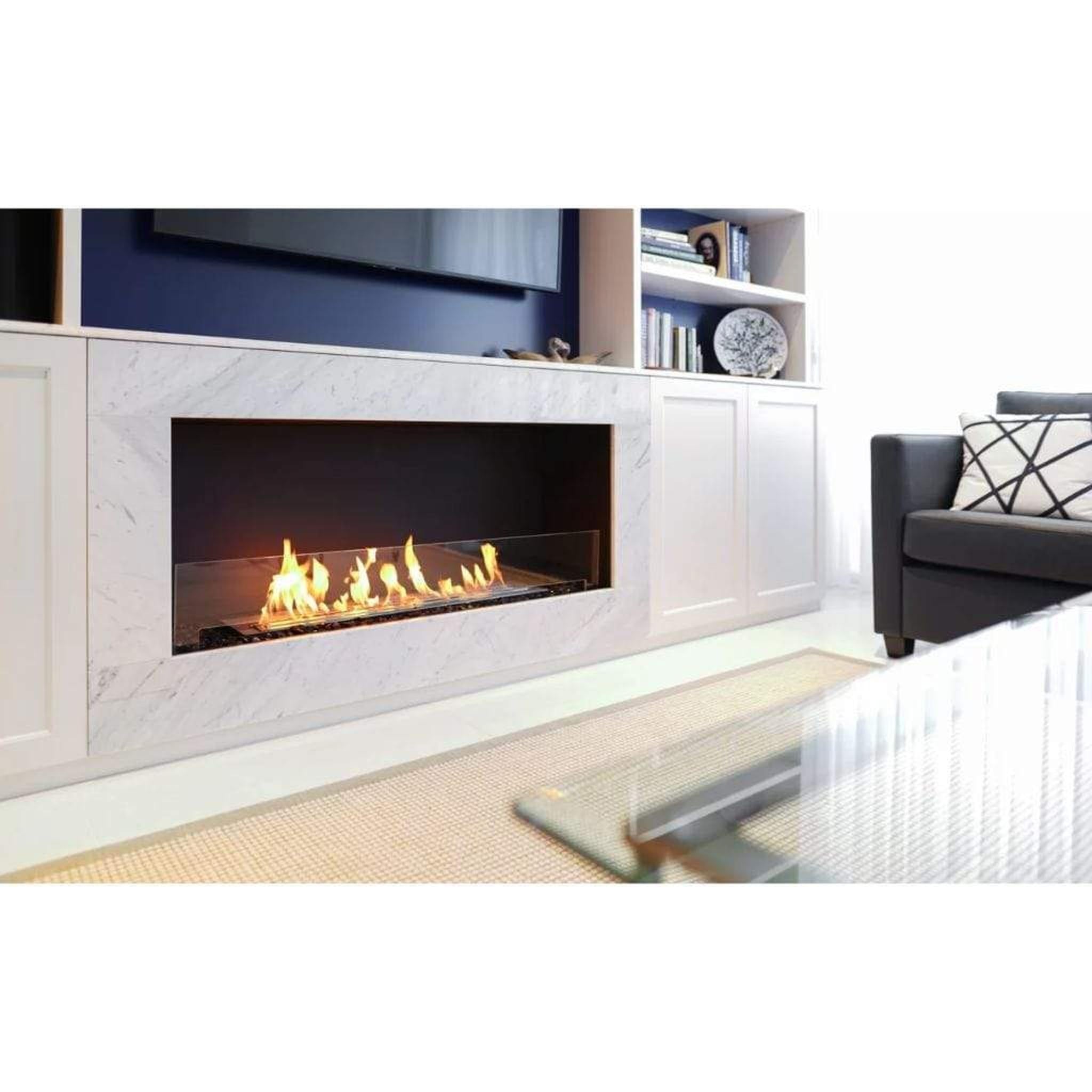 EcoSmart Fire Flex 18SS 22" Black Single Sided Ethanol Fireplace Insert with Clean-Burning Stainless Steel Burner by Mad Design Group