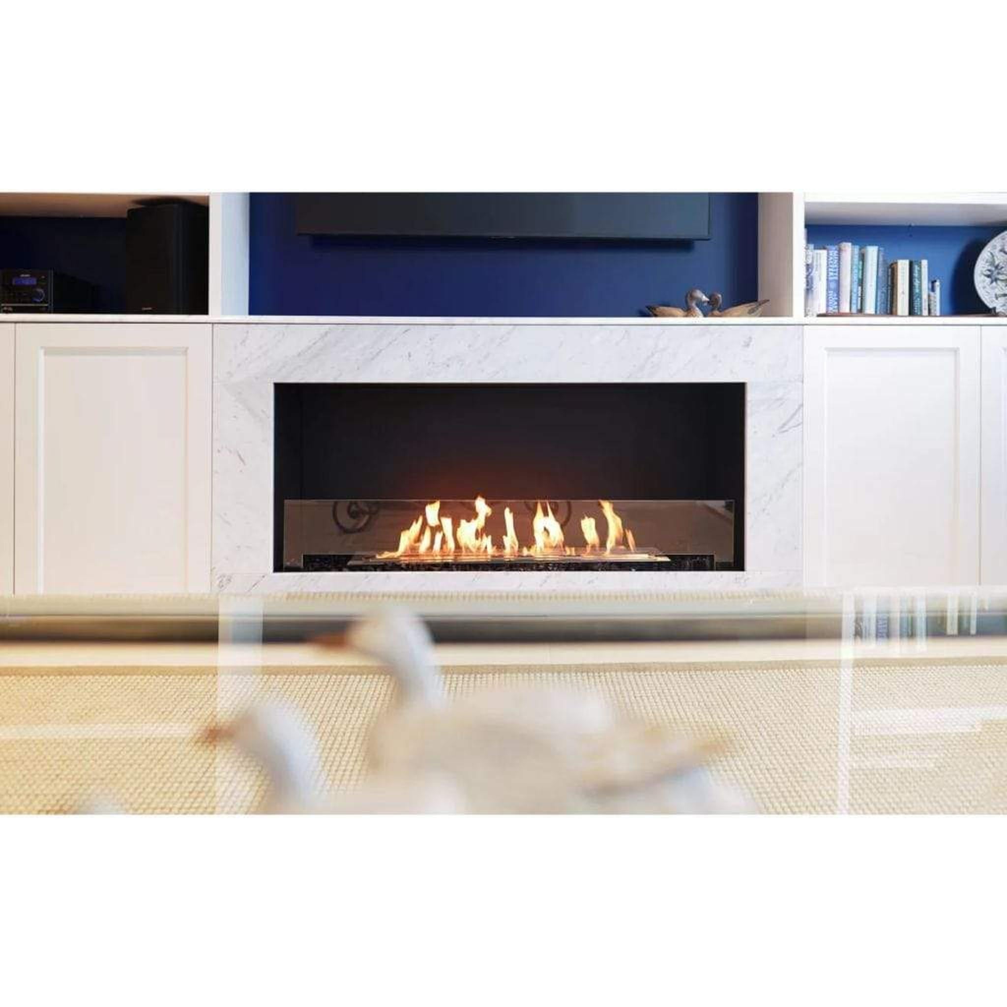 EcoSmart Fire Flex 18SS 22" Black Single Sided Ethanol Fireplace Insert with Clean-Burning Stainless Steel Burner by Mad Design Group