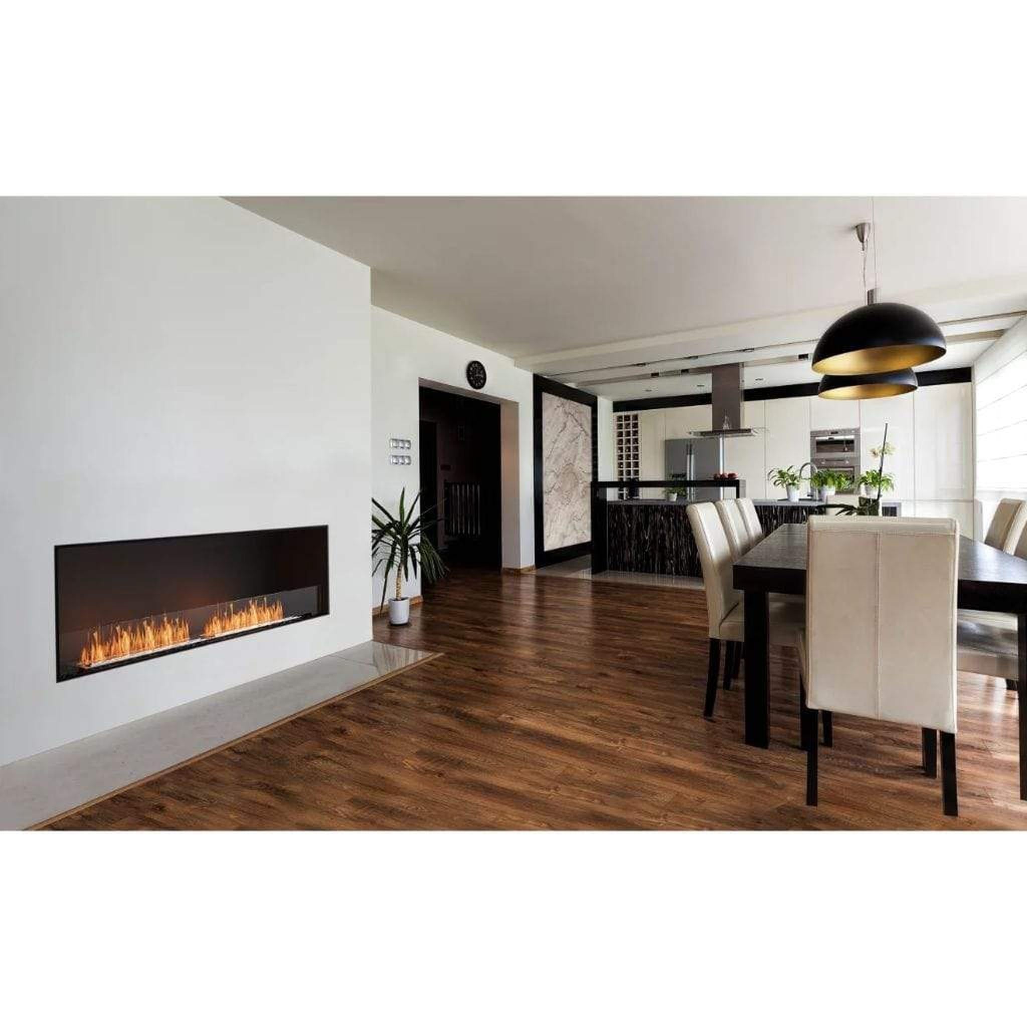 EcoSmart Fire Flex 18SS 22" Black Single Sided Ethanol Fireplace Insert with Clean-Burning Stainless Steel Burner by Mad Design Group