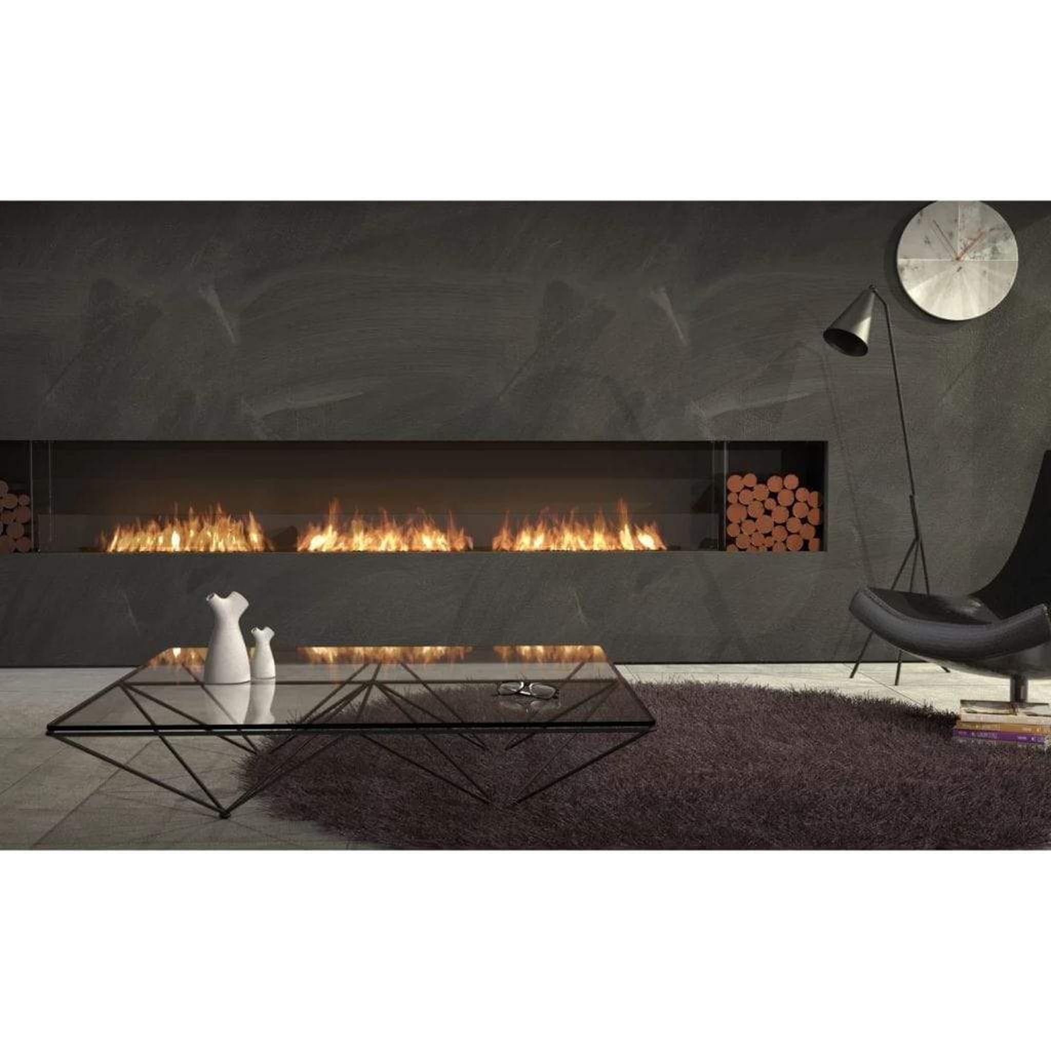 EcoSmart Fire Flex 18SS 22" Black Single Sided Ethanol Fireplace Insert with Clean-Burning Stainless Steel Burner by Mad Design Group
