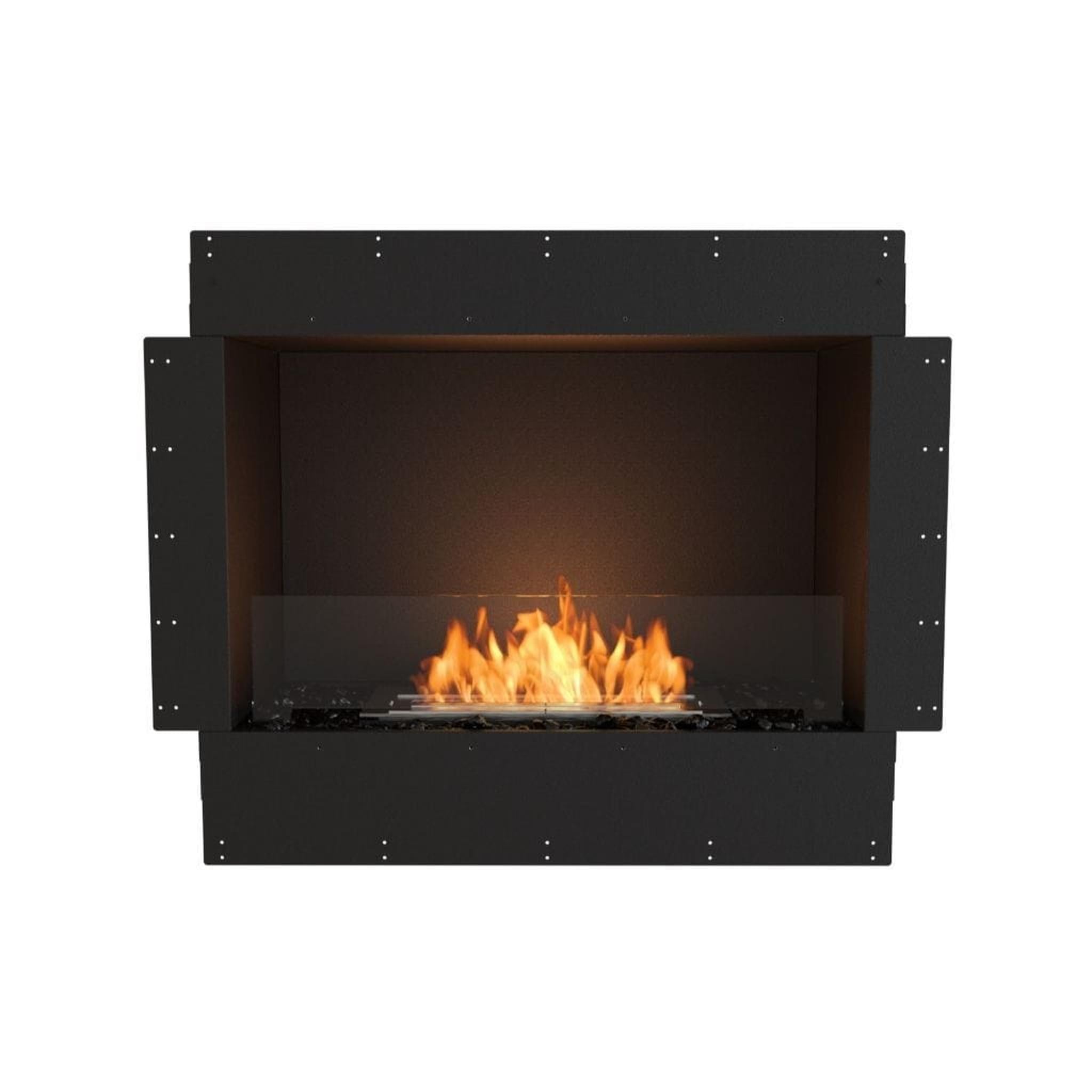 EcoSmart Fire Flex 32SS 39" Black Single Sided Ethanol Fireplace Insert with Clean-Burning Stainless Steel Burner by Mad Design Group