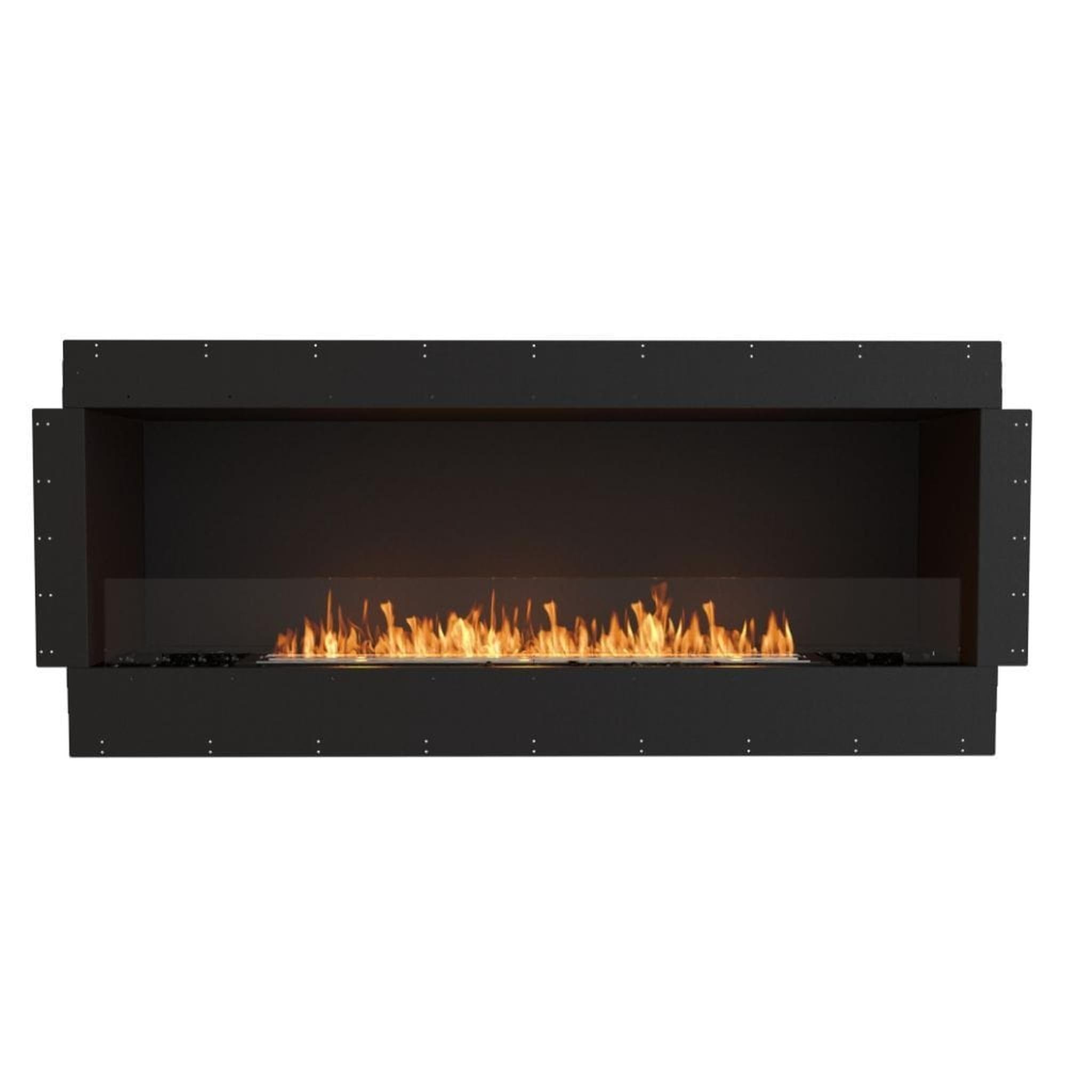 EcoSmart Fire Flex 68SS Black 76" Single Sided Ethanol Fireplace Insert with Stainless Steel Burner by Mad Design Group