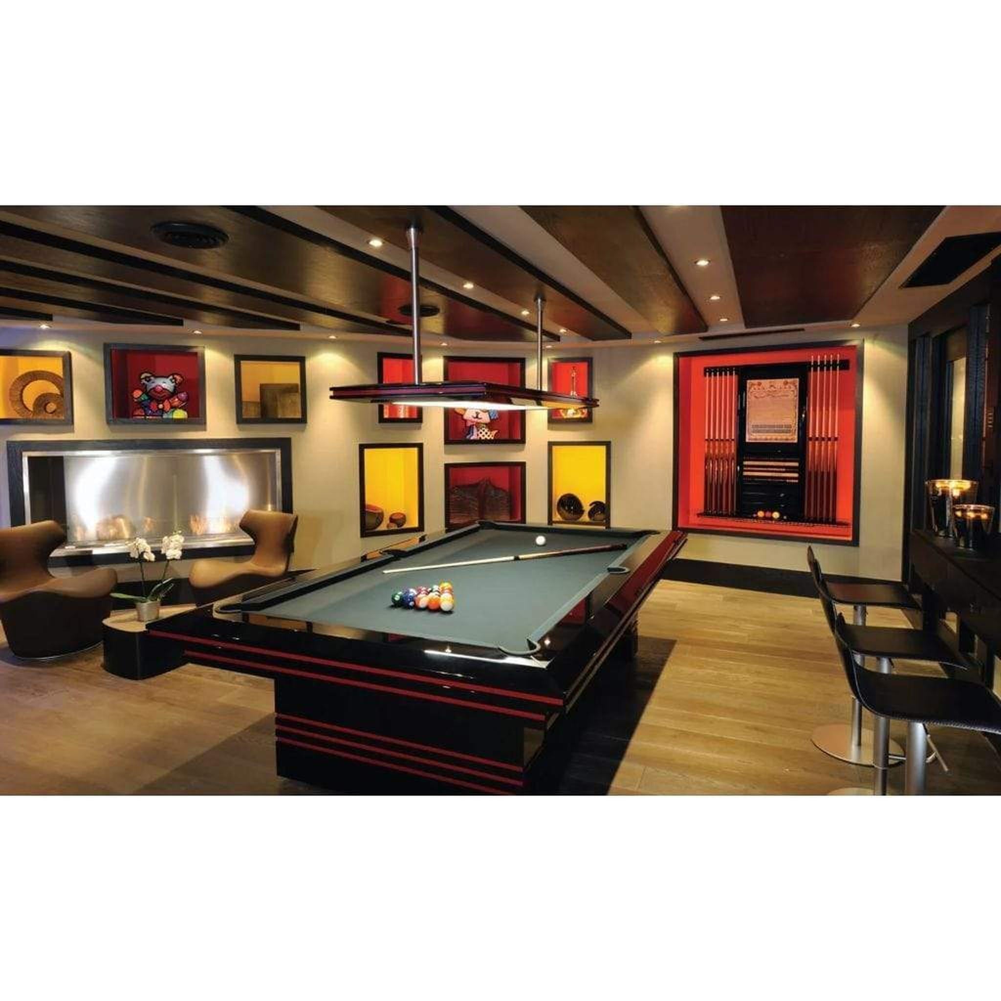 EcoSmart Fire Flex 68SS Black 76" Single Sided Ethanol Fireplace Insert with Stainless Steel Burner by Mad Design Group