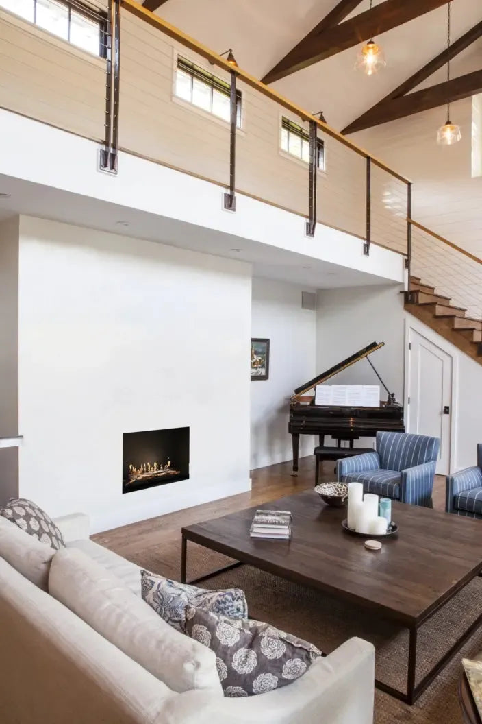 EcoSmart Fire Heritage 56SS 64" Black Ventless Fireplace Insert with Stainless Steel Ethanol Burner by Mad Design
