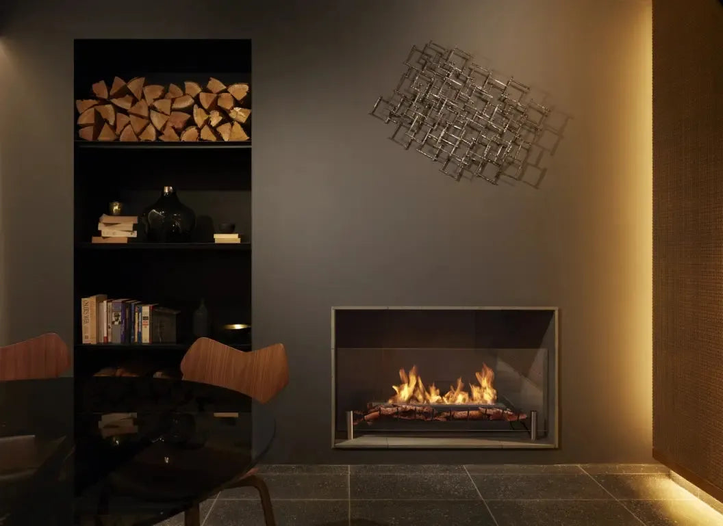 EcoSmart Fire Heritage Grate 49" Ethanol Fireplace Insert with Stainless Steel Burner by Mad Design – Indoor & Outdoor