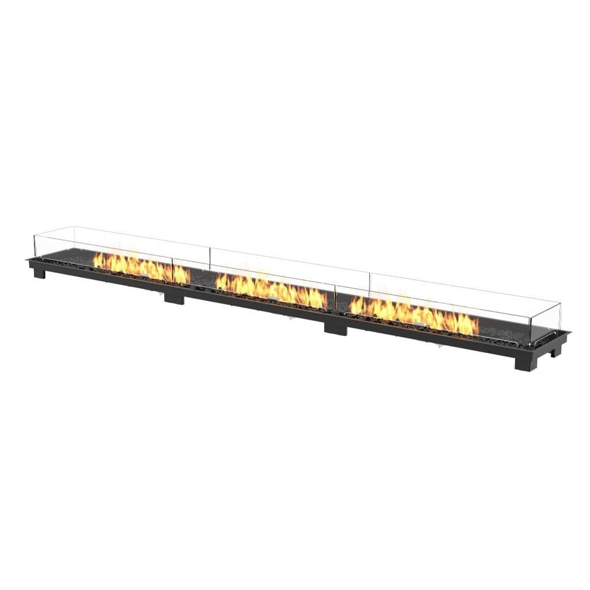 EcoSmart Fire Linear 130 133" Black Outdoor Fire Pit Kit with Gas LP/NG Burner – Smokeless Clean-Burning Flame by Mad Design Group