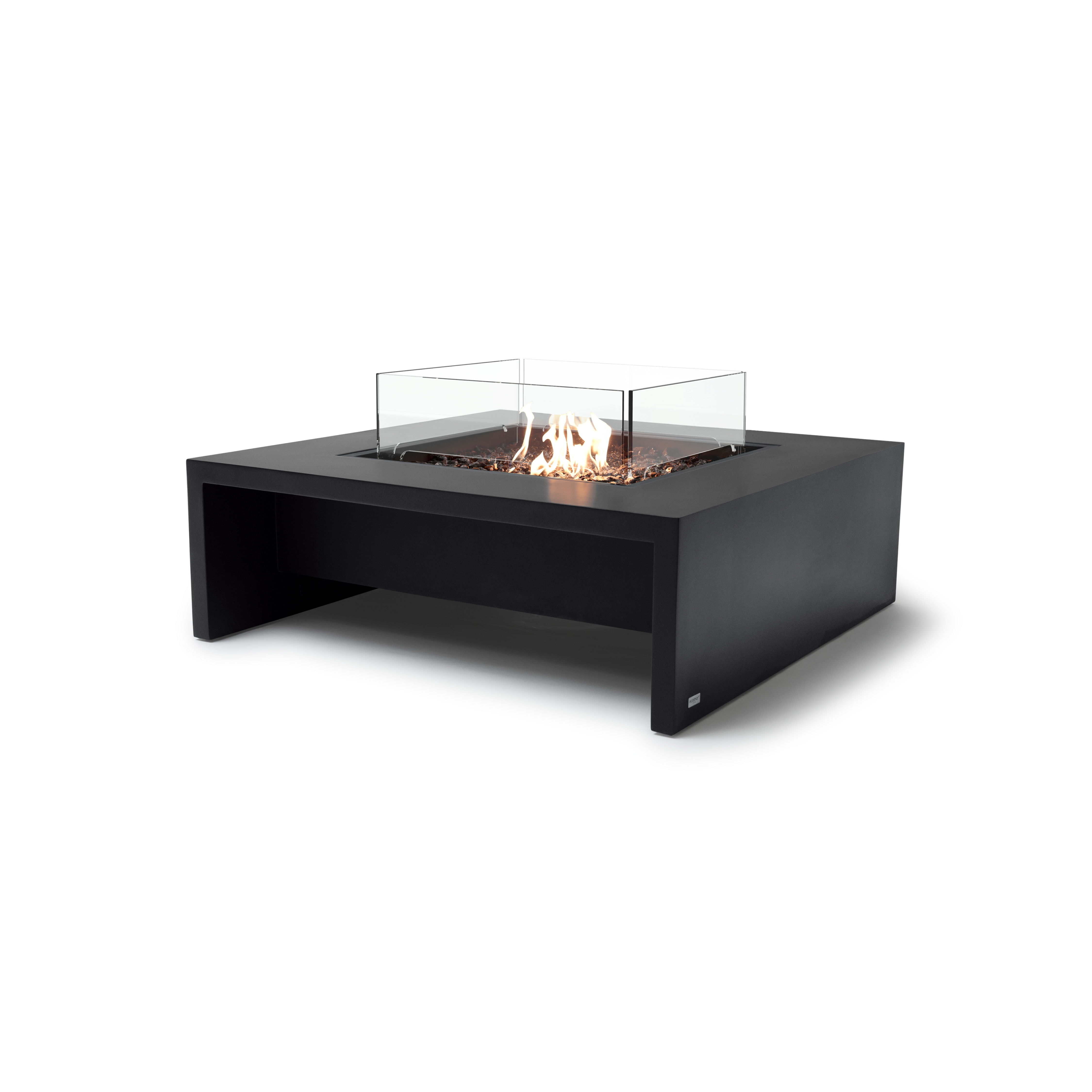 EcoSmart Fire Mojito 40" Graphite Freestanding Fire Table with Gas LP/NG Burner and Waterfall Edge by Mad Design Group