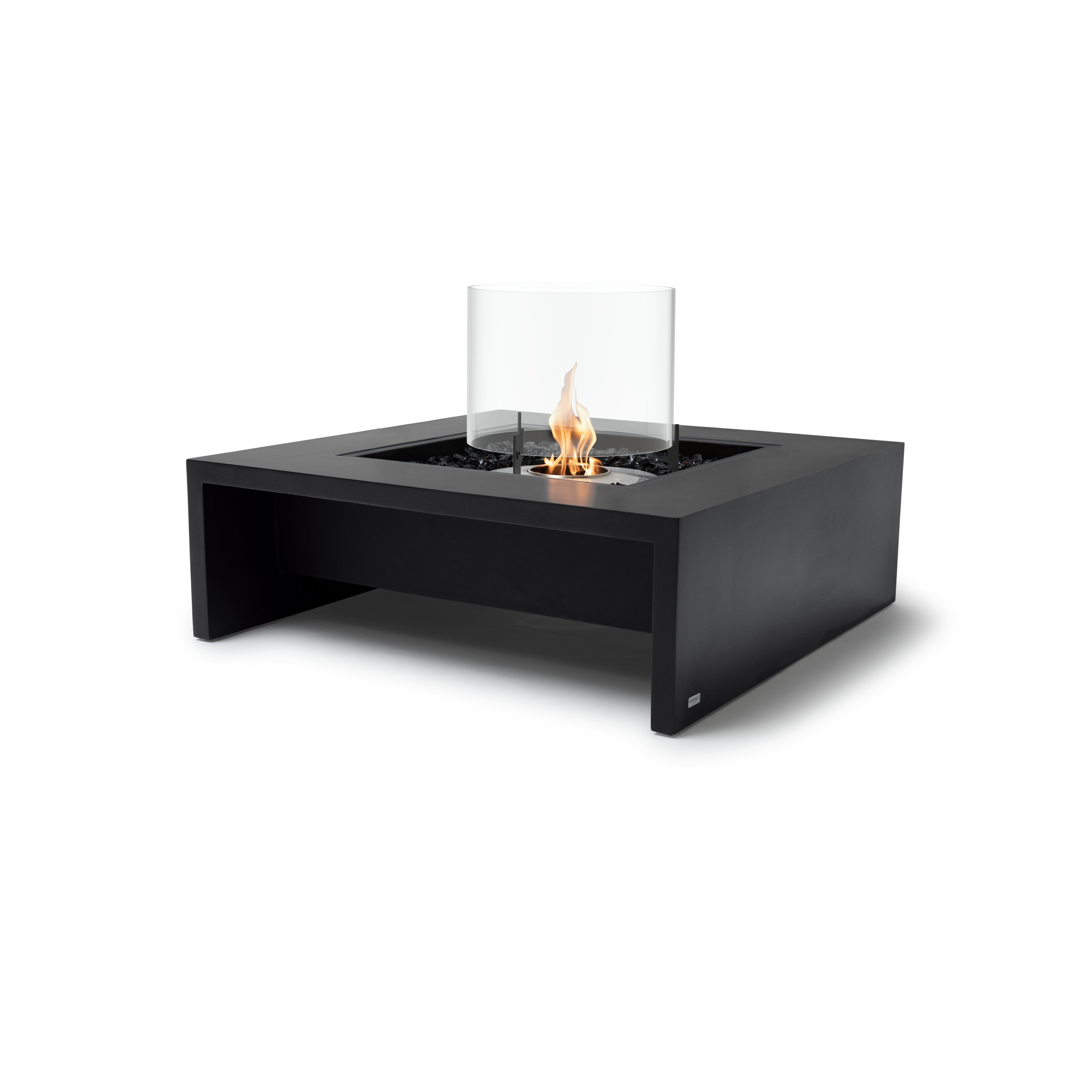 EcoSmart Fire Mojito 40" Graphite Freestanding Indoor Fire Table with Stainless Steel Burner and Waterfall Edge by MAD Design Group