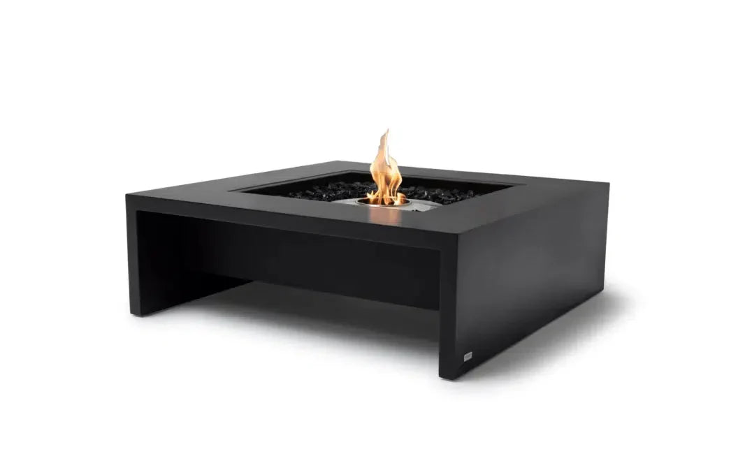 EcoSmart Fire Mojito 40" Graphite Freestanding Indoor Fire Table with Stainless Steel Burner and Waterfall Edge by MAD Design Group