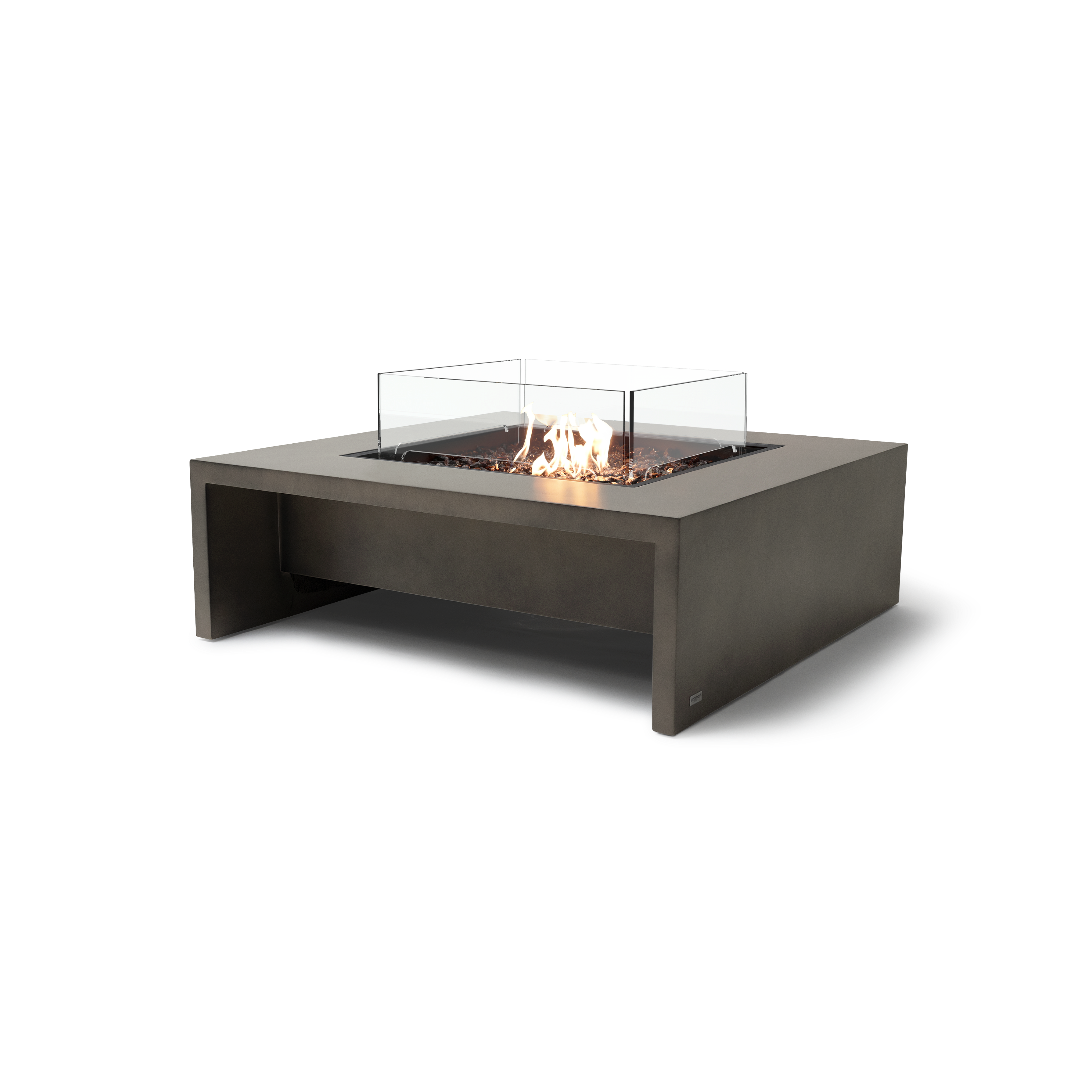 EcoSmart Fire Mojito 40" Natural Freestanding Fire Table with Gas LP/NG Burner and Waterfall Edge Design by Mad Design Group