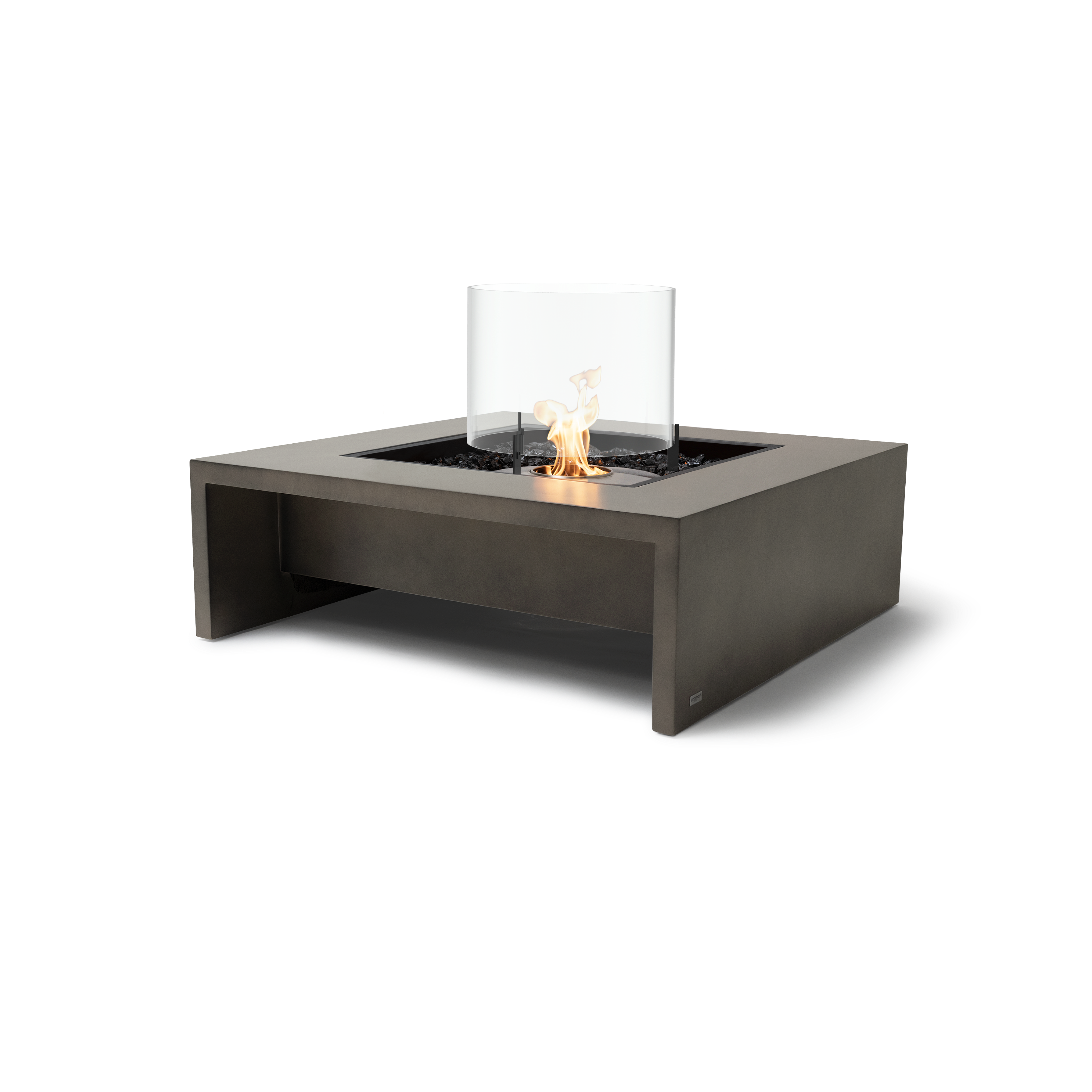 EcoSmart Fire Mojito 40" Natural Freestanding Outdoor Fire Table with Stainless Steel Burner and Waterfall Edge Design by MAD Design Group