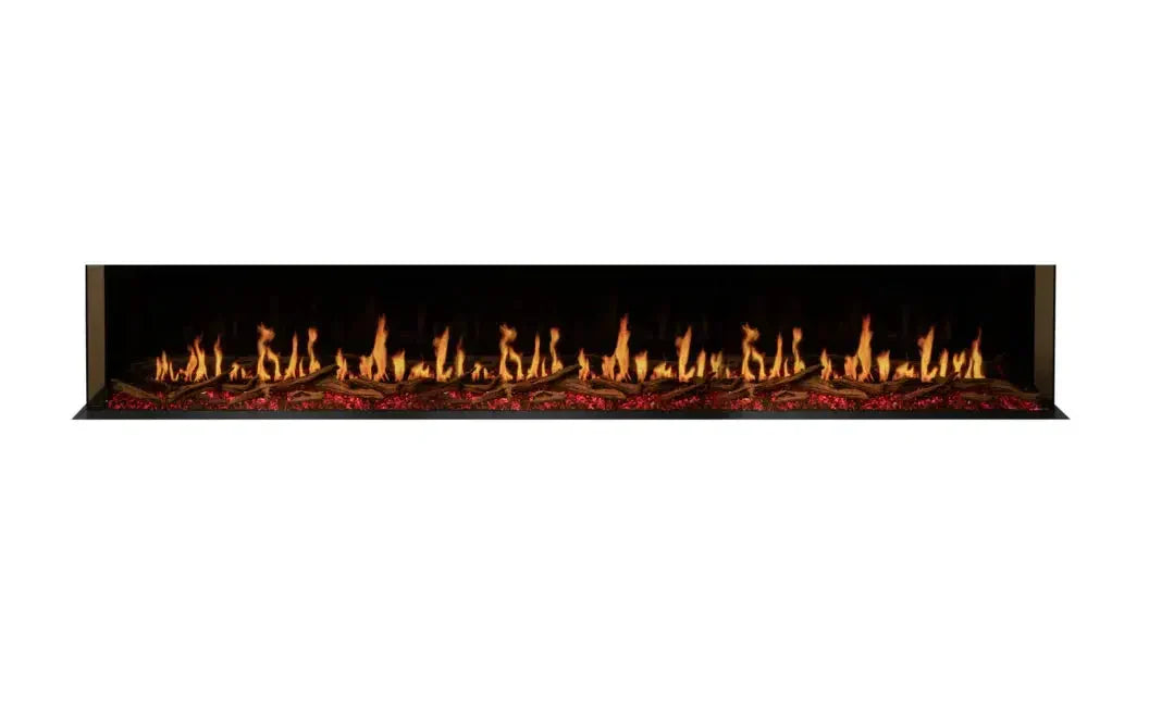 EcoSmart Fire Motion 120" Black Bay Electric Fireplace with Motion Picture Flame Technology by MAD Design Group