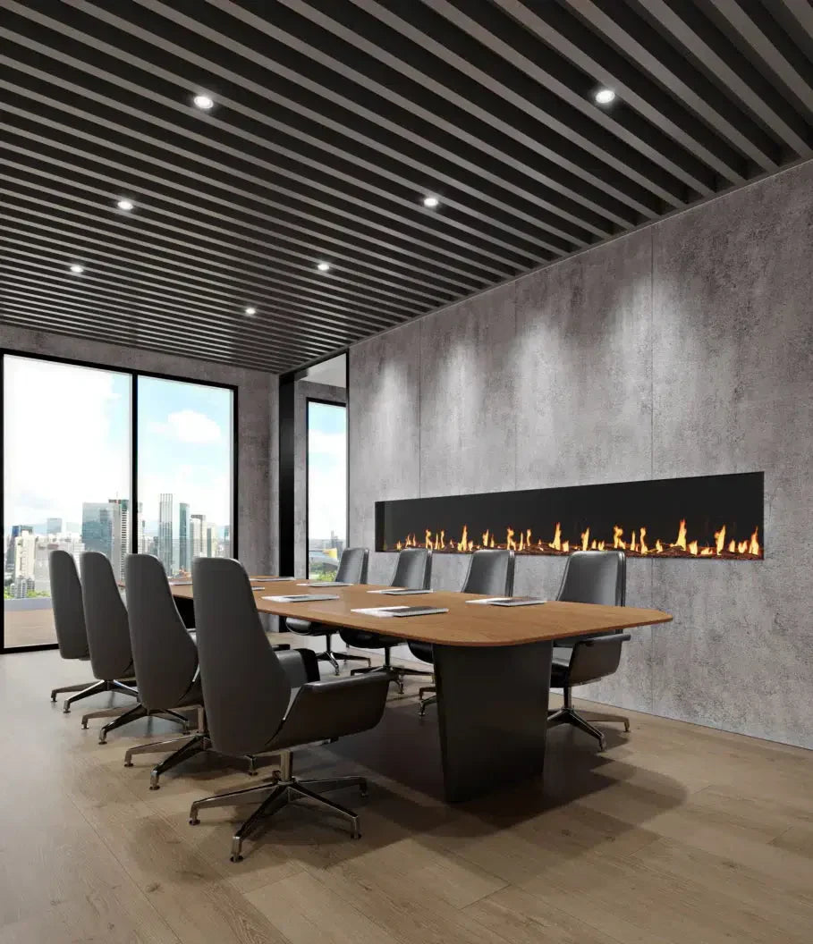 EcoSmart Fire Motion 30" Black Right Corner Electric Fireplace with Motion Picture Flame Technology by MAD Design Group