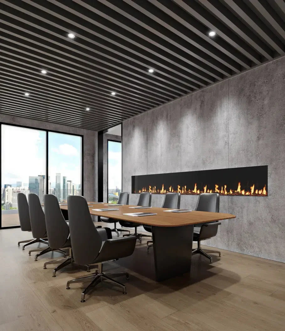 EcoSmart Fire Motion 30" Black Single Sided Electric Fireplace with Motion Picture Flame Technology by MAD Design Group