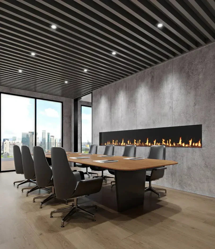EcoSmart Fire Motion 52" Black Left Corner Electric Fireplace with Motion Picture Flame Technology by MAD Design Group
