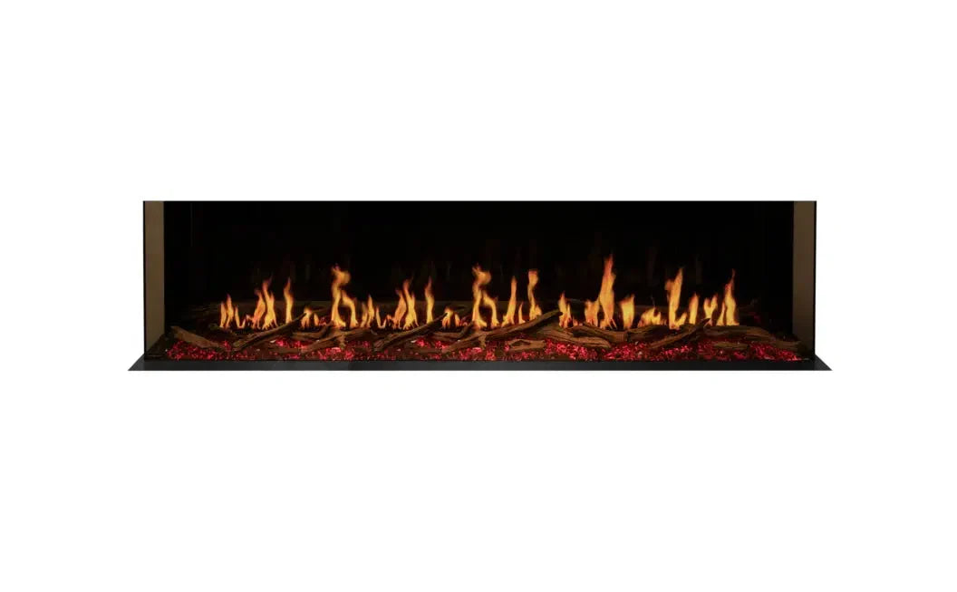 EcoSmart Fire Motion 76" Black Single Sided Electric Fireplace with Motion Picture Flame Technology by MAD Design Group