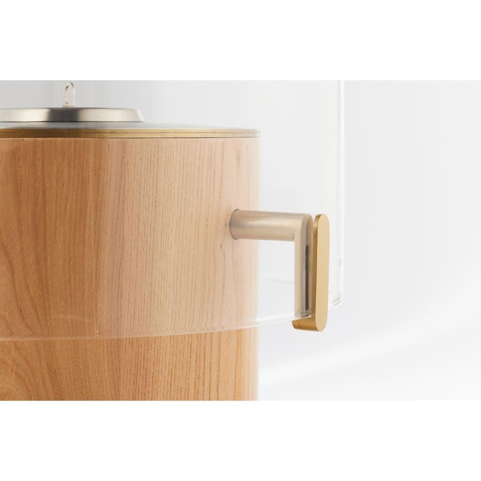 EcoSmart Fire PILLAR 3L 19" Oak Freestanding Fireplace with Lamp-Inspired Glass & Stainless Steel Burner by MAD Design Group
