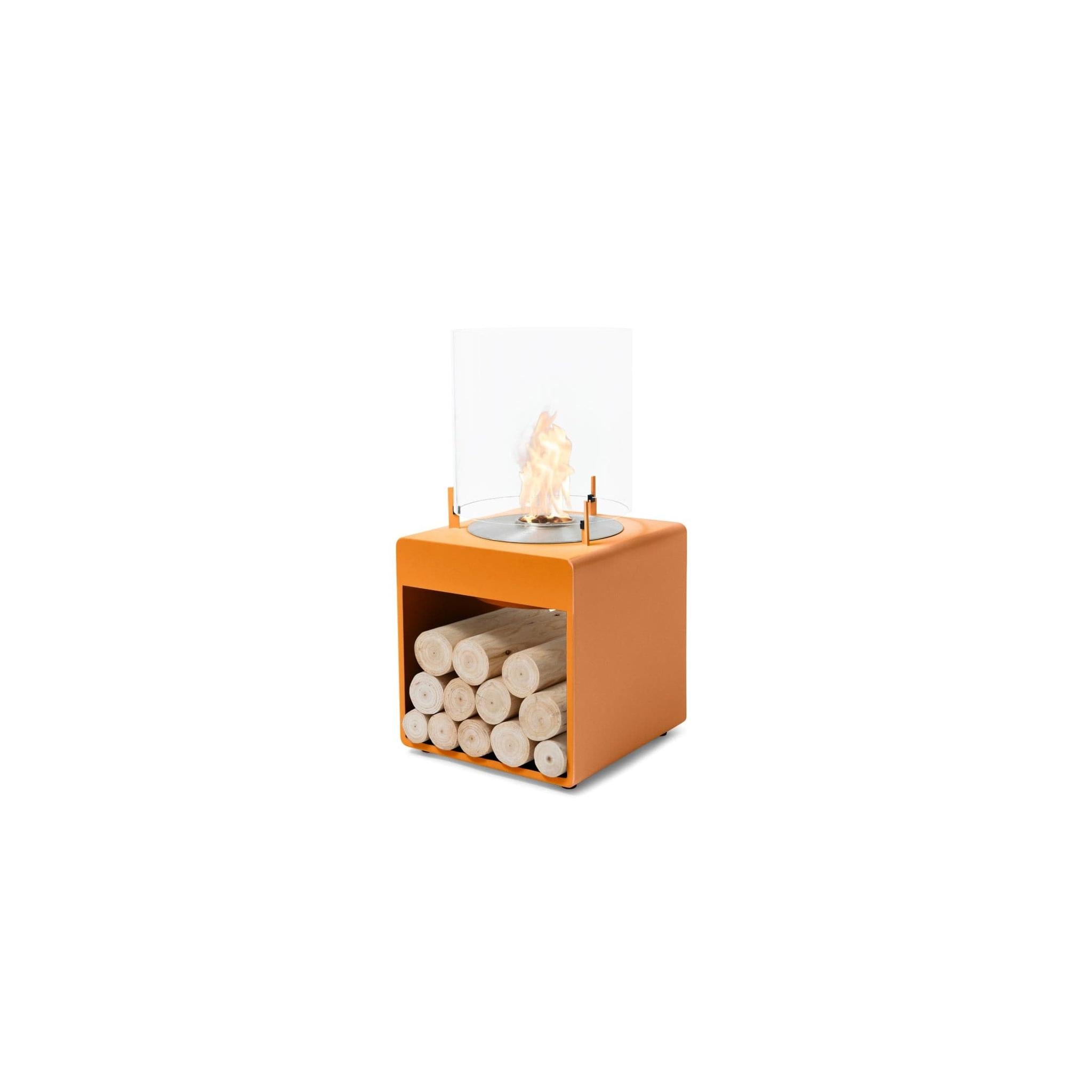 EcoSmart Fire POP 3L 27" Orange Retro-Style Freestanding Fireplace with Stainless Steel Burner by MAD Design Group