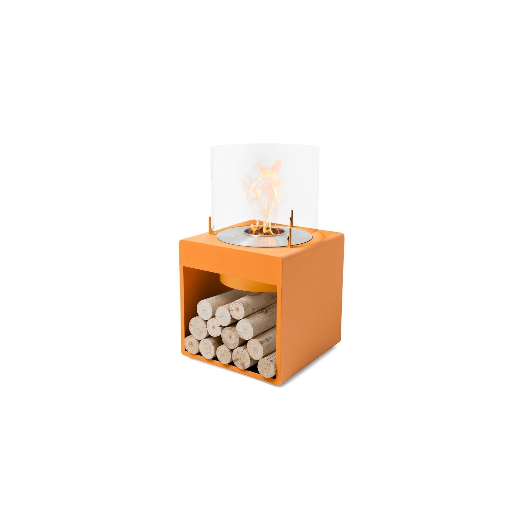 EcoSmart Fire POP 8L 31" Orange Freestanding Fireplace with Modern Retro Design & Stainless Steel Burner by MAD Design Group