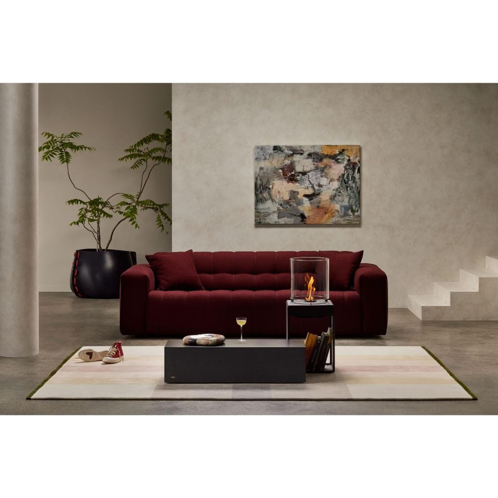 EcoSmart Fire POP 8T 39" Black Freestanding Fireplace with Modern Retro Design & Black Burner by MAD Design Group