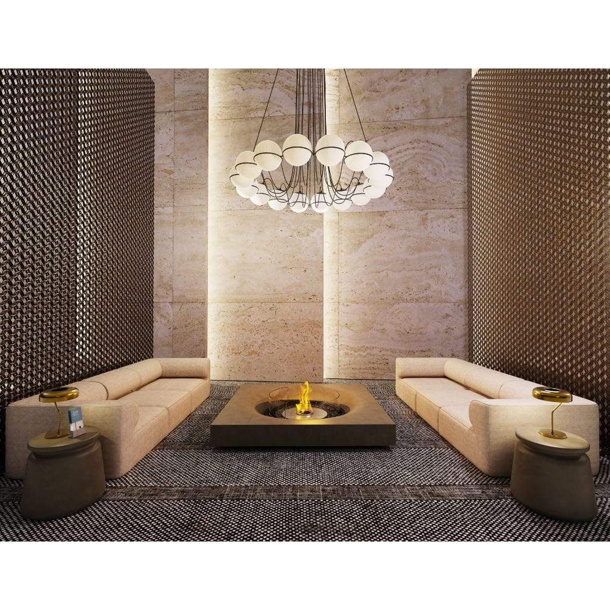 EcoSmart Fire Round 20 24" Black Indoor Fire Pit Kit with Stainless Steel Ethanol Burner – Stylish Year-Round Heating by Mad Design Group