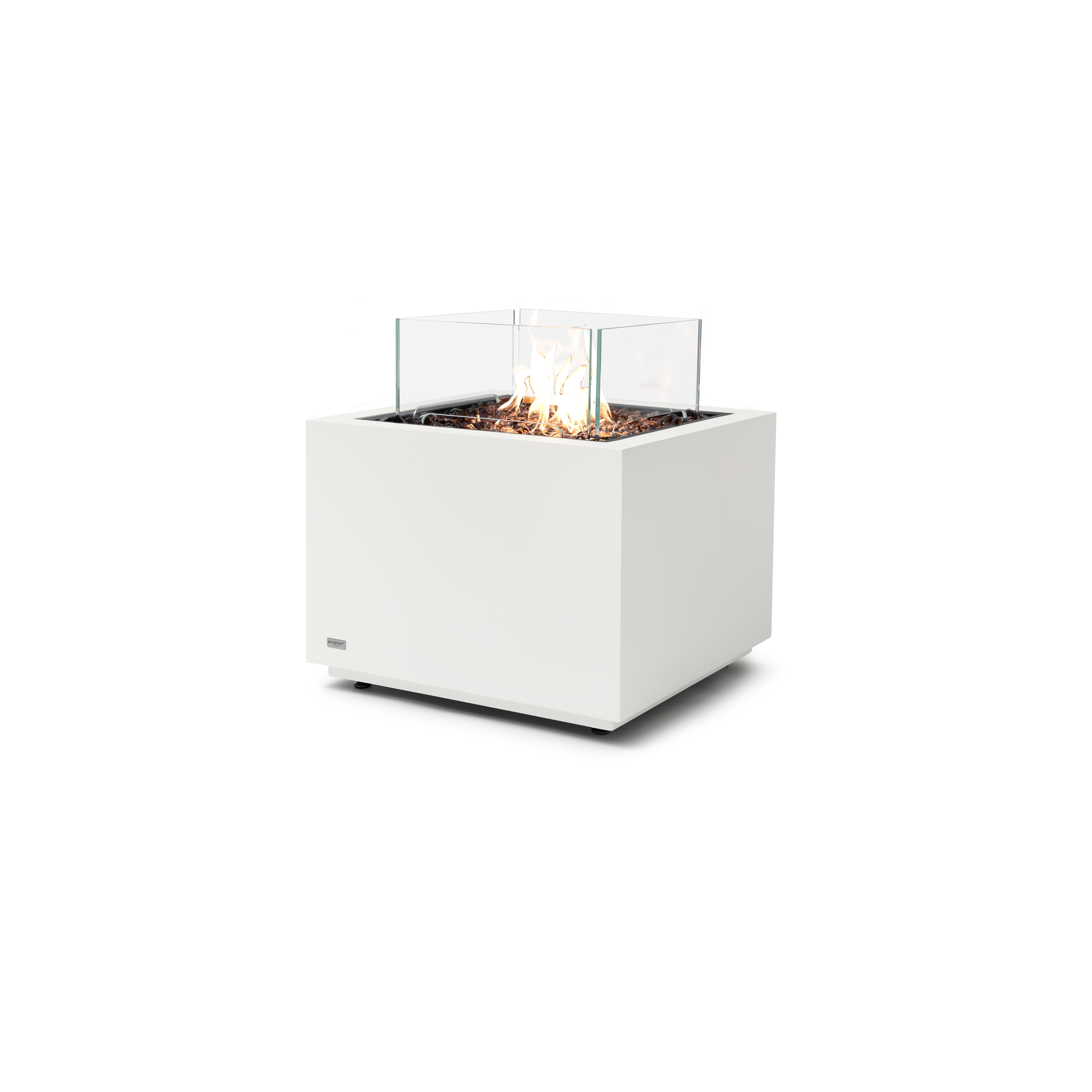 EcoSmart Fire Sidecar Bone 24" Freestanding Indoor Fire Table with Gas LP/NG Burner by Mad Design Group